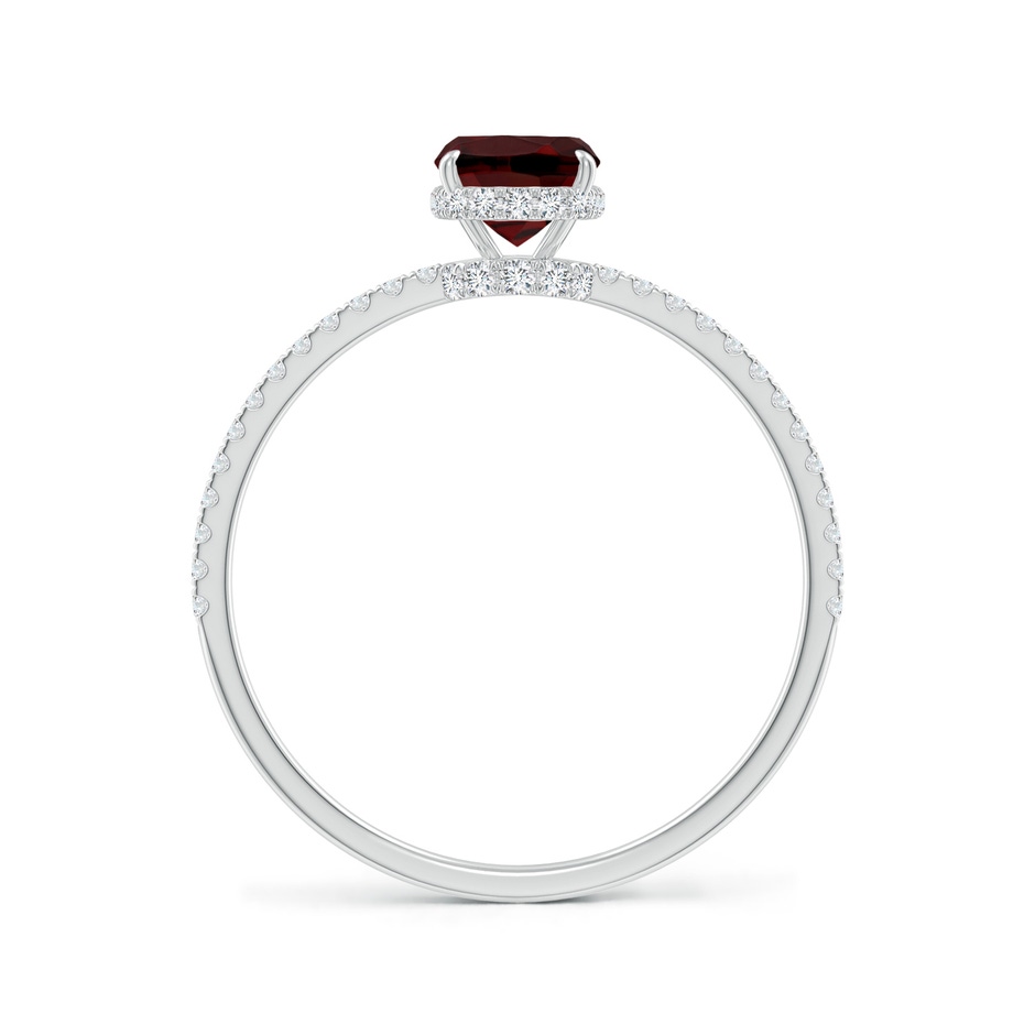 7x5mm AAA Thin Shank Cushion Cut Garnet Ring With Diamond Accents in White Gold side 199