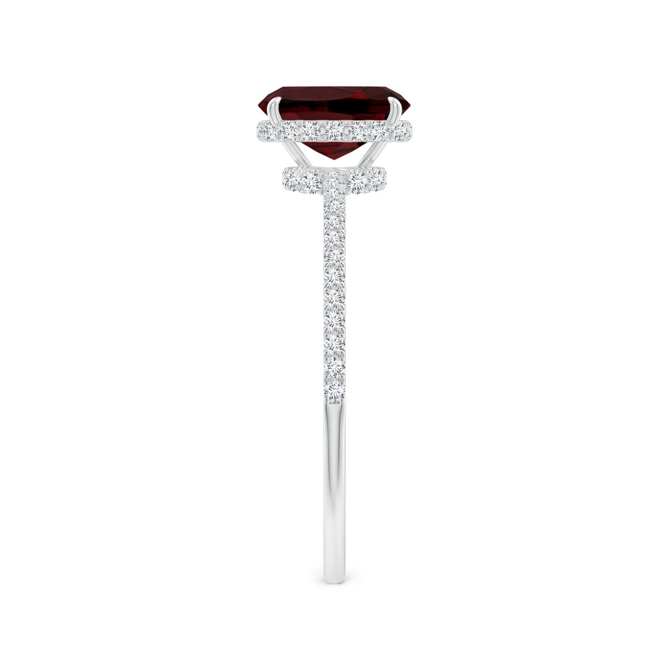 7x5mm AAA Thin Shank Cushion Cut Garnet Ring With Diamond Accents in White Gold side 299