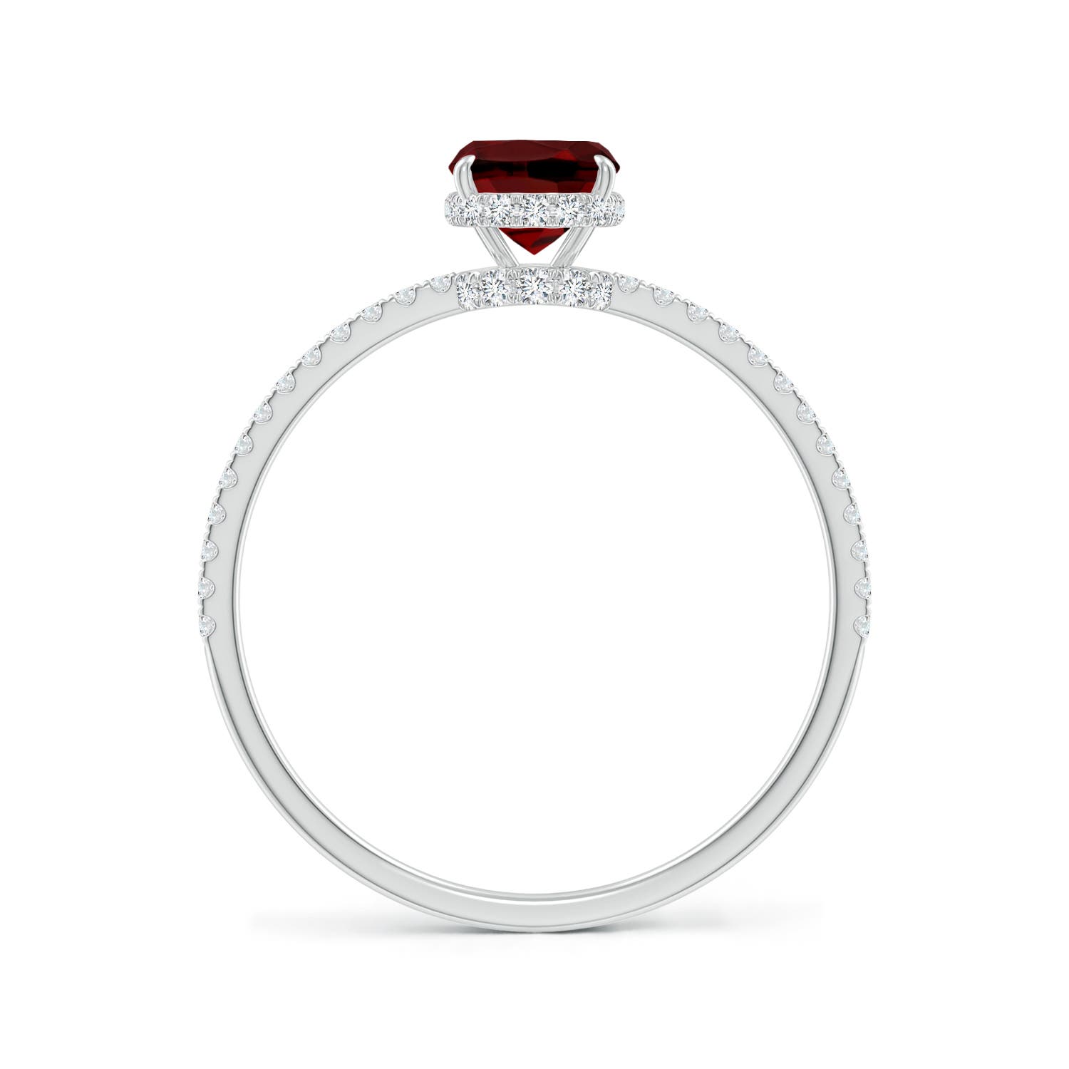 AAAA - Garnet / 1.4 CT / 14 KT White Gold