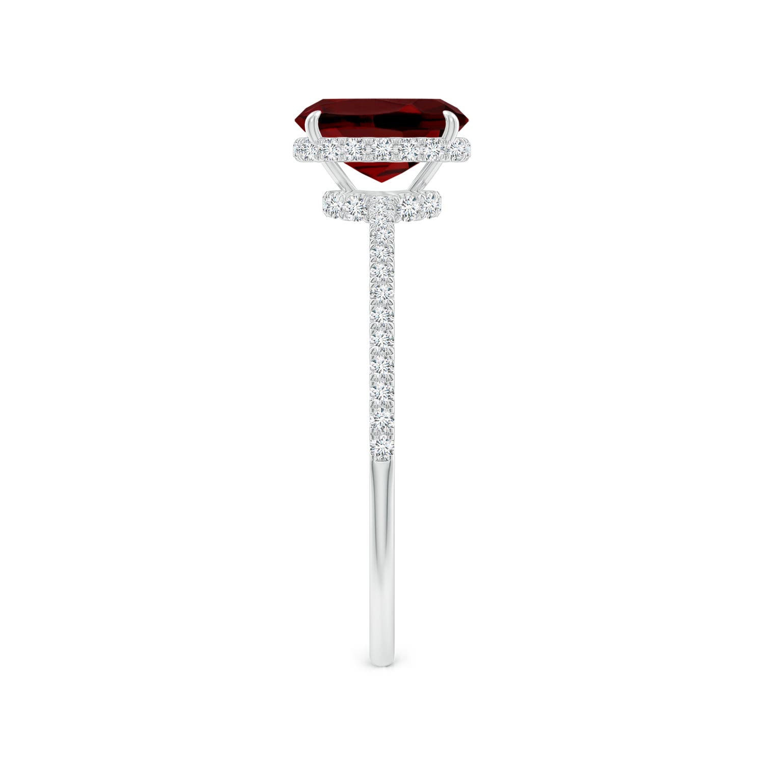 AAAA - Garnet / 1.4 CT / 14 KT White Gold