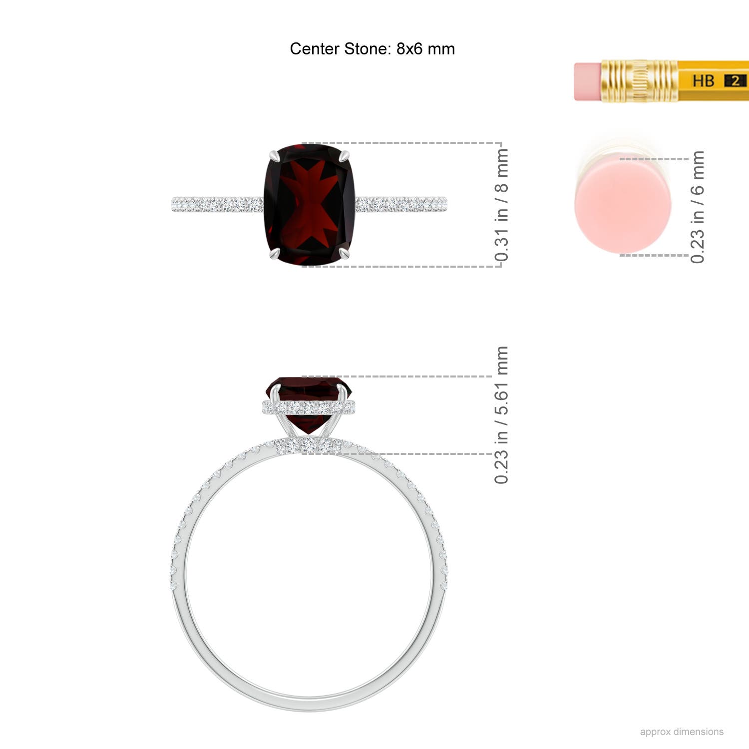 A - Garnet / 1.91 CT / 14 KT White Gold