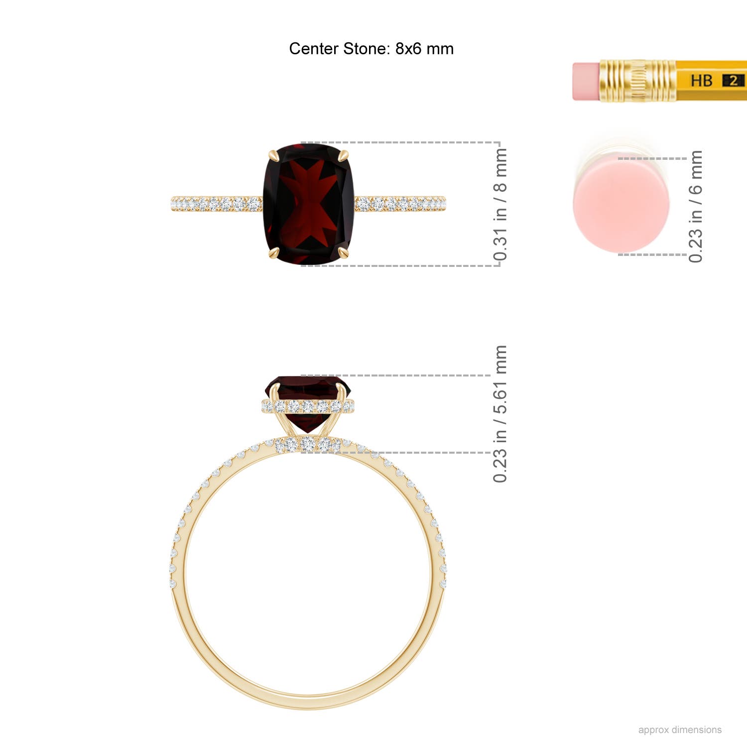 A - Garnet / 1.91 CT / 14 KT Yellow Gold