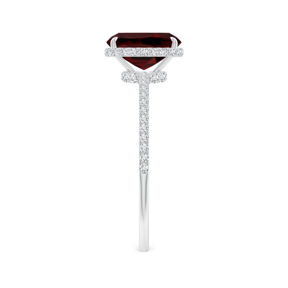 8x6mm AAA Thin Shank Cushion Cut Garnet Ring With Diamond Accents in White Gold side 299