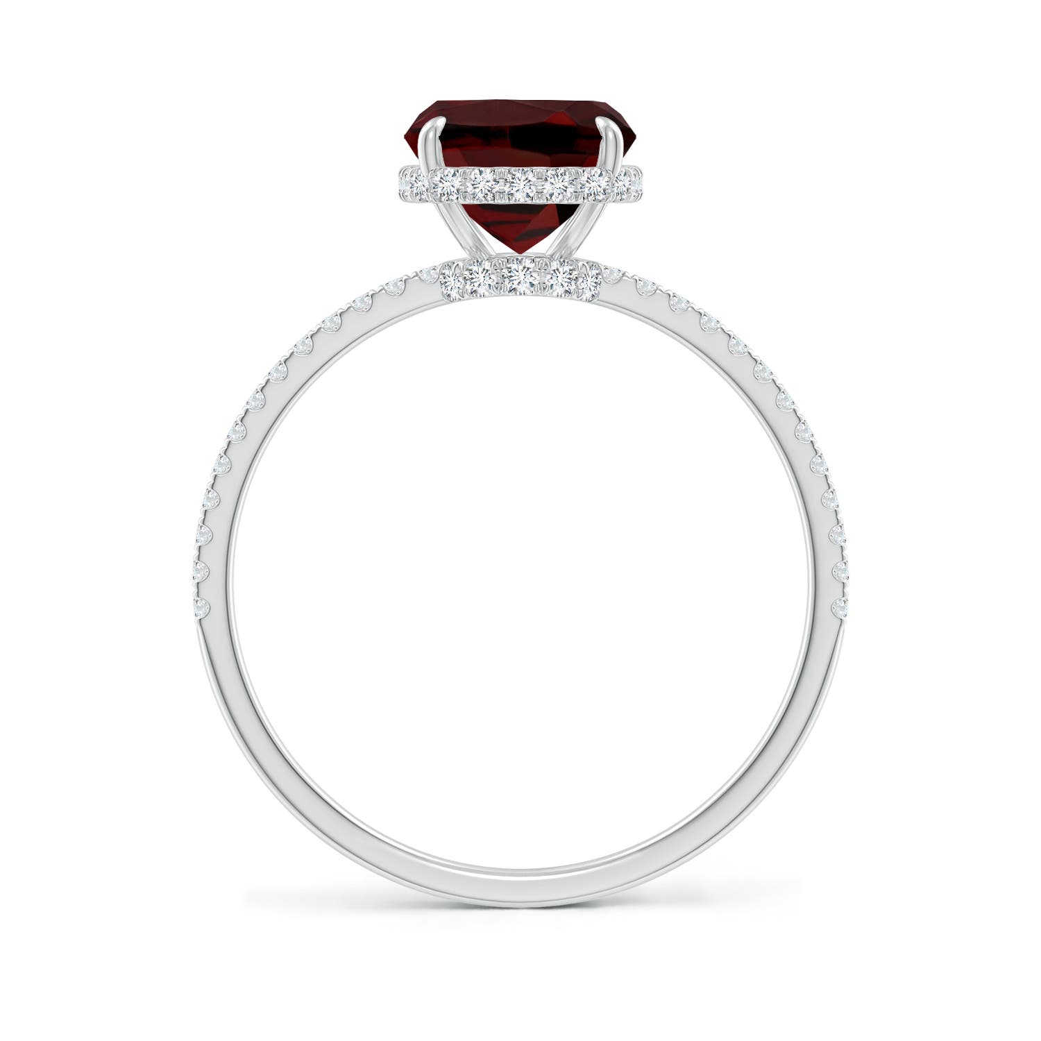 AAA - Garnet / 3.25 CT / 14 KT White Gold