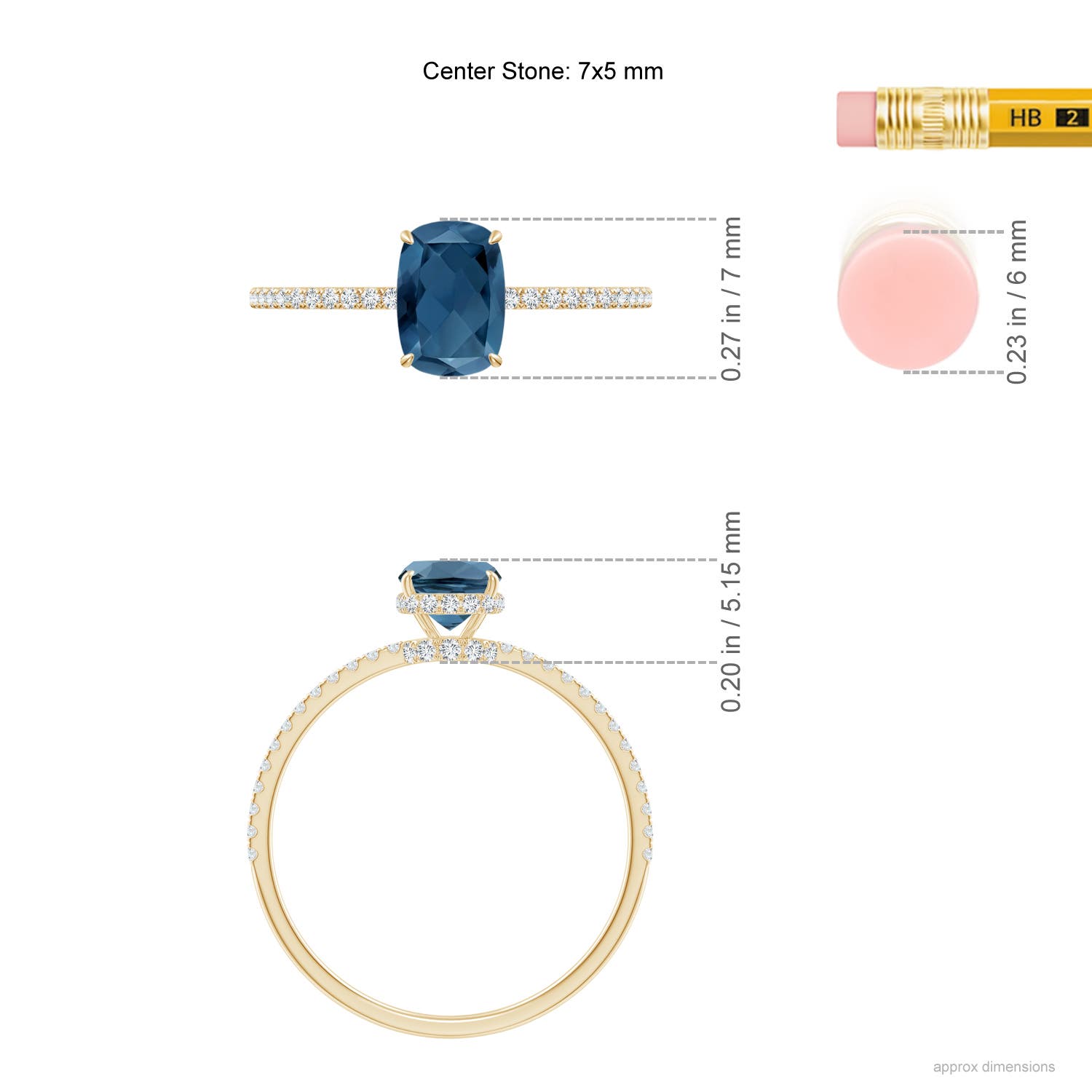 A - London Blue Topaz / 1.3 CT / 14 KT Yellow Gold