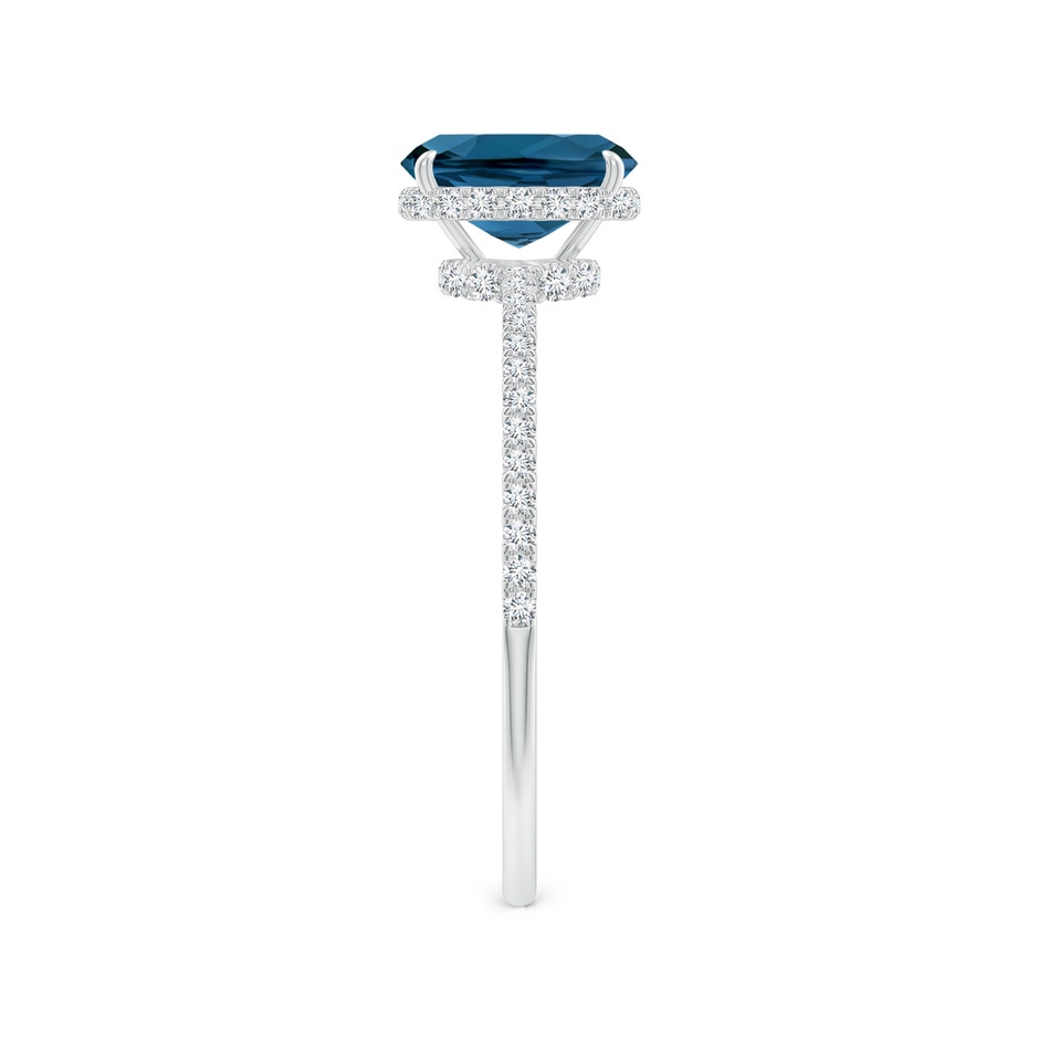 7x5mm AAA Thin Shank Cushion London Blue Topaz Ring with Diamonds in White Gold side 299
