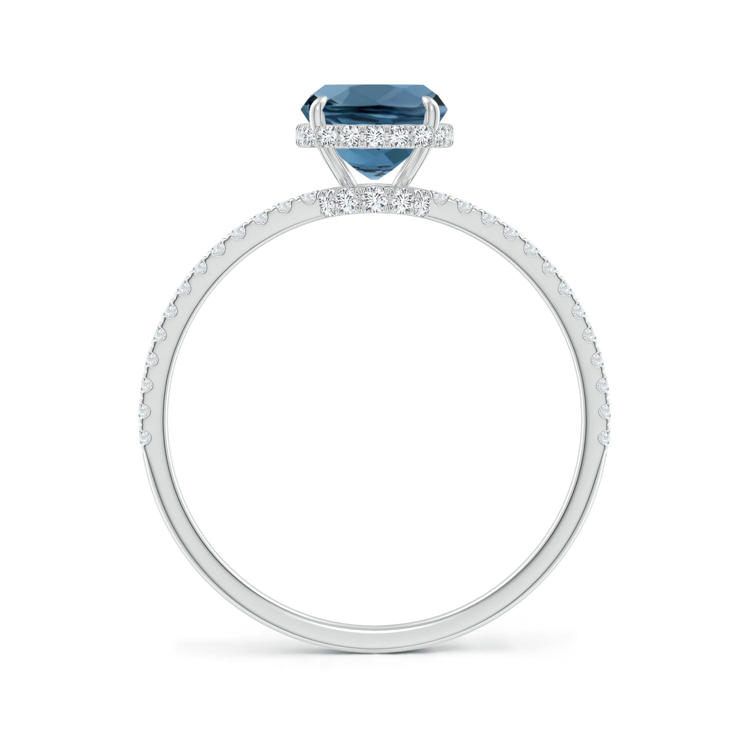 A - London Blue Topaz / 1.91 CT / 14 KT White Gold