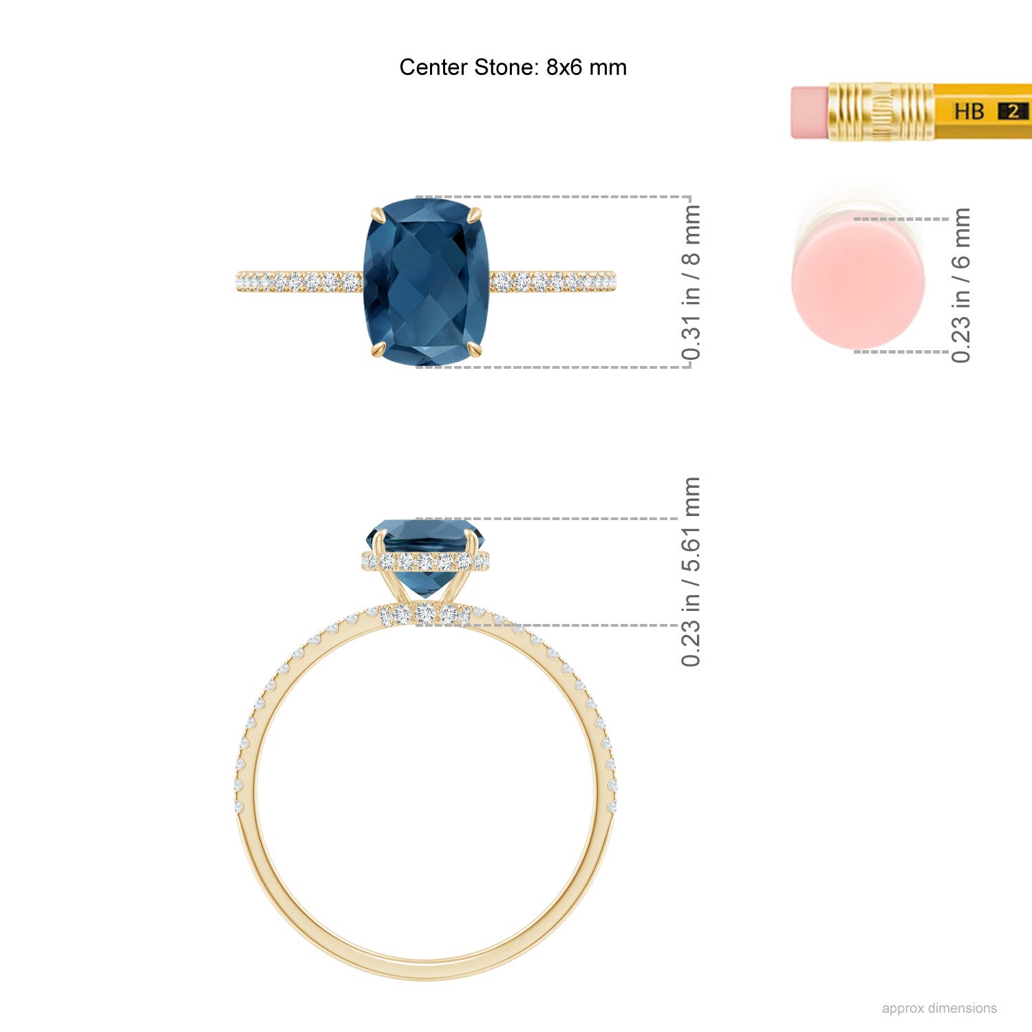 A - London Blue Topaz / 1.91 CT / 14 KT Yellow Gold