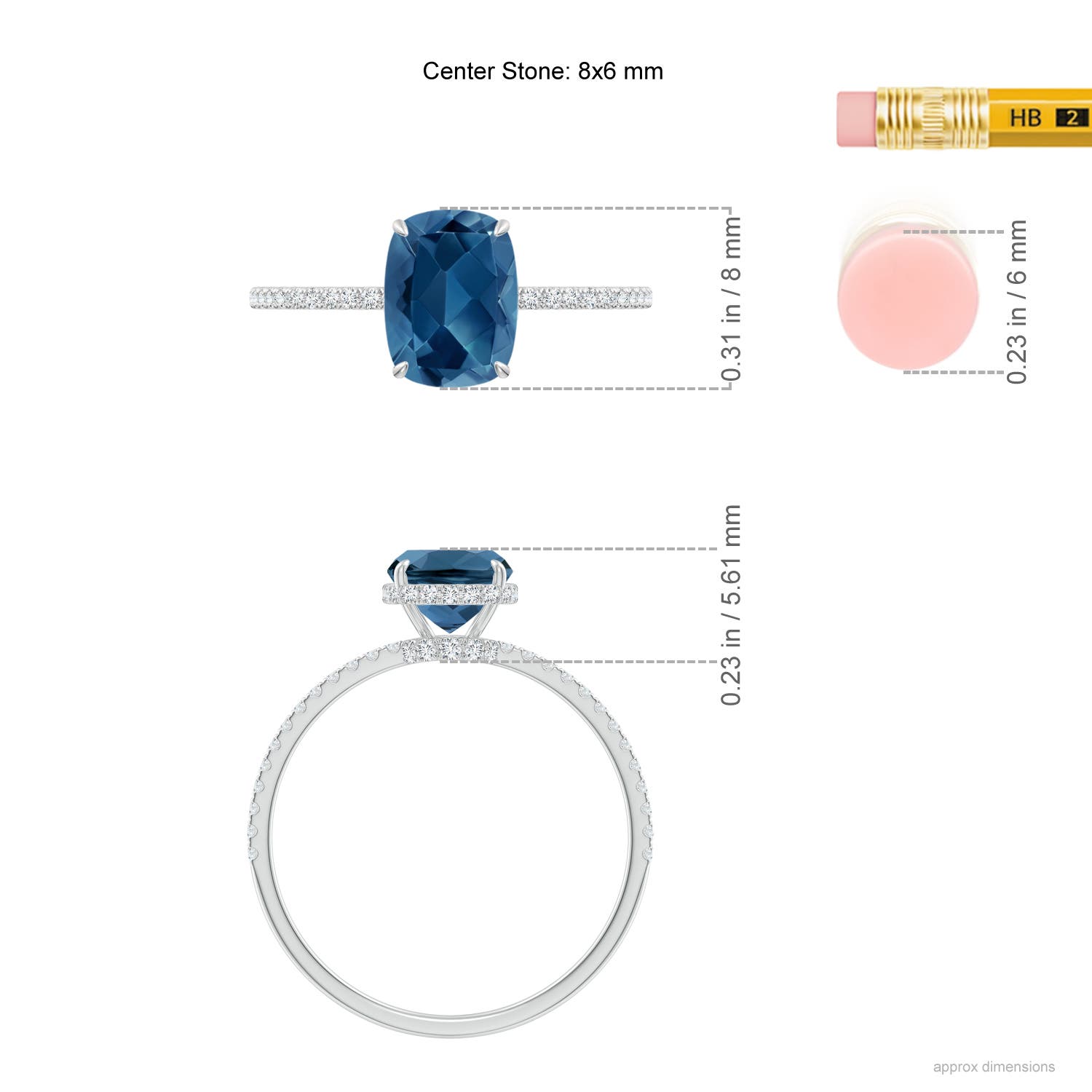 AA - London Blue Topaz / 1.91 CT / 14 KT White Gold