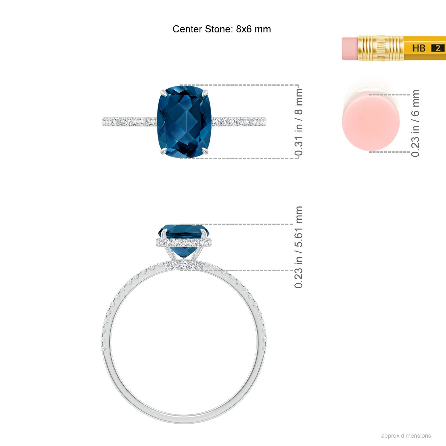 AAA - London Blue Topaz / 1.91 CT / 14 KT White Gold