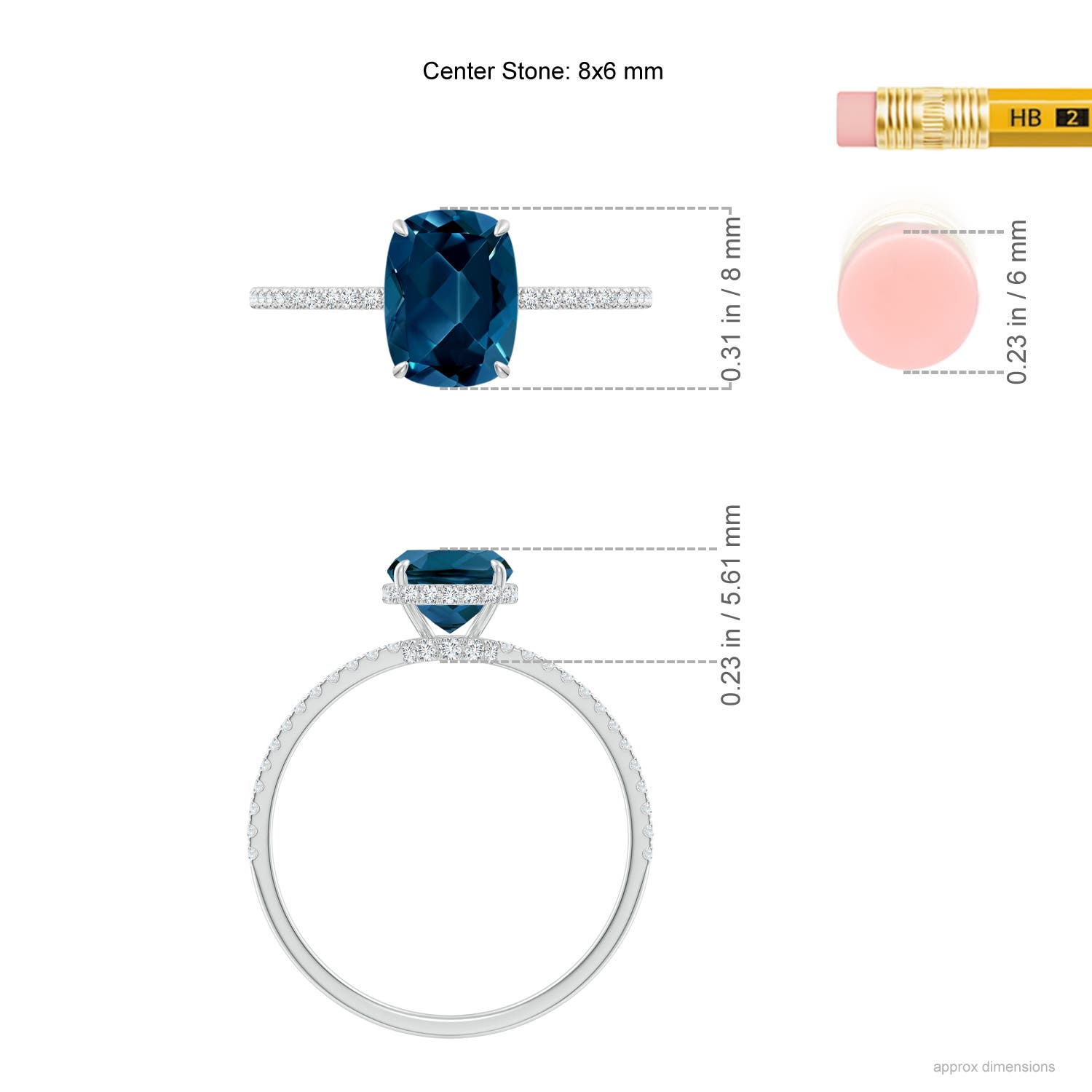 AAAA - London Blue Topaz / 1.91 CT / 14 KT White Gold