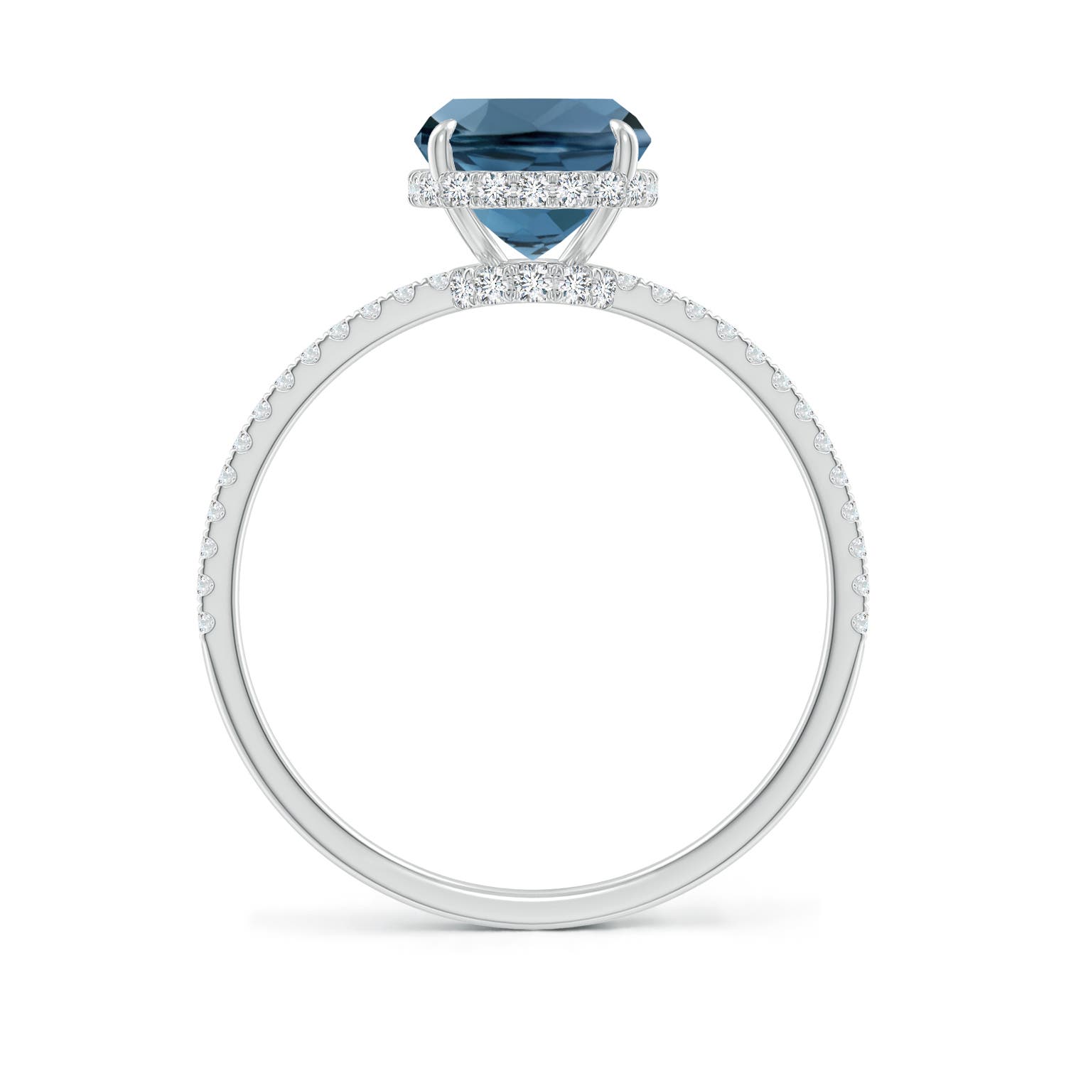 A - London Blue Topaz / 2.55 CT / 14 KT White Gold