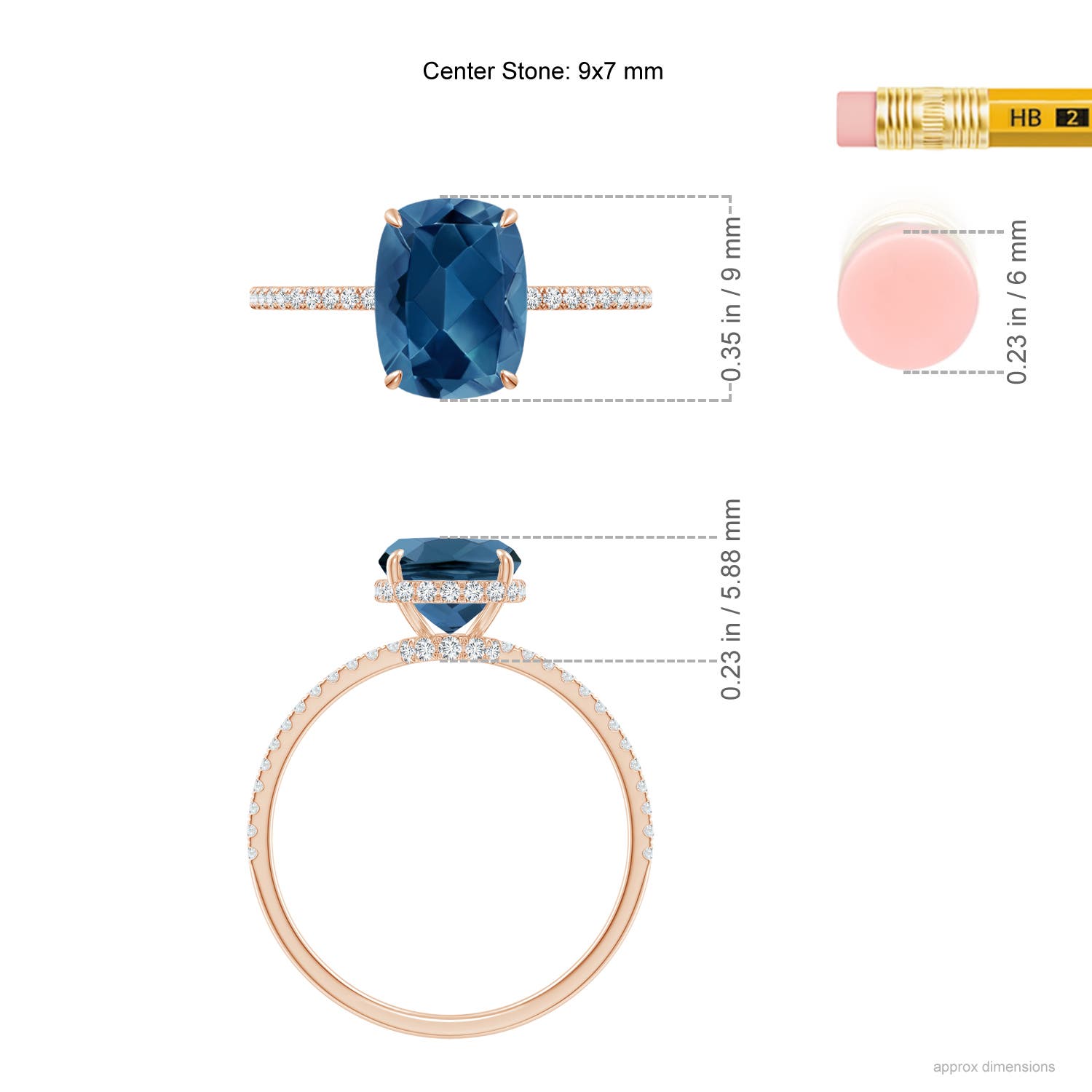 AA - London Blue Topaz / 2.55 CT / 14 KT Rose Gold