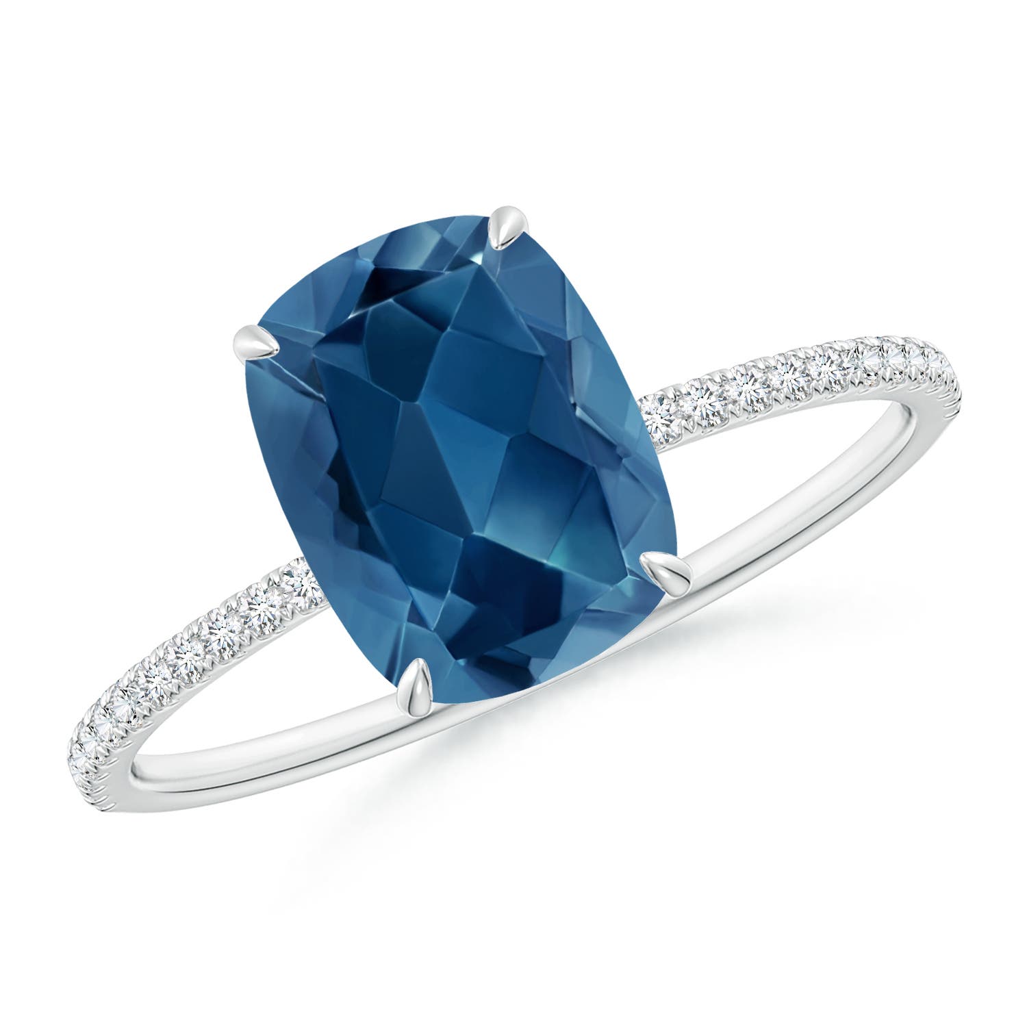 AA - London Blue Topaz / 2.55 CT / 14 KT White Gold