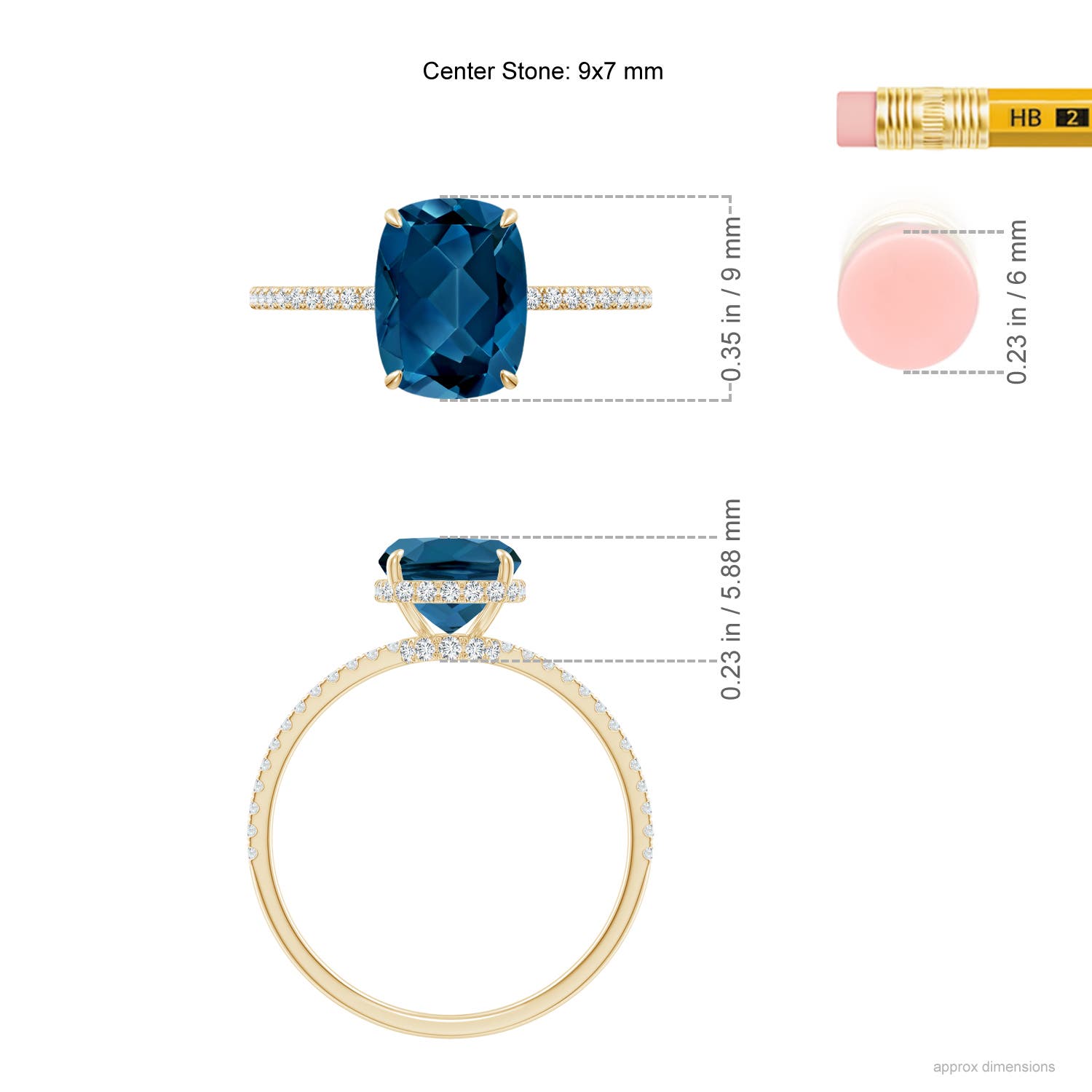 AAA - London Blue Topaz / 2.55 CT / 14 KT Yellow Gold