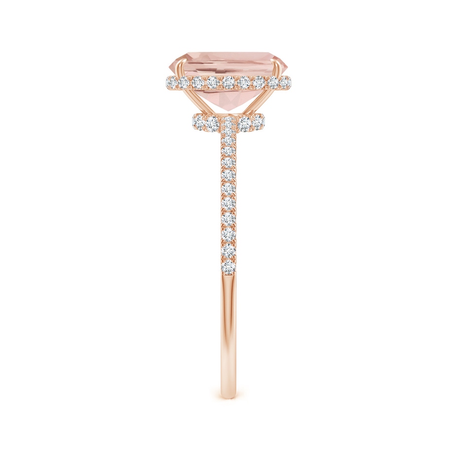 8x6mm AA Thin Shank Cushion Morganite Ring with Diamond Accents in Rose Gold side-2