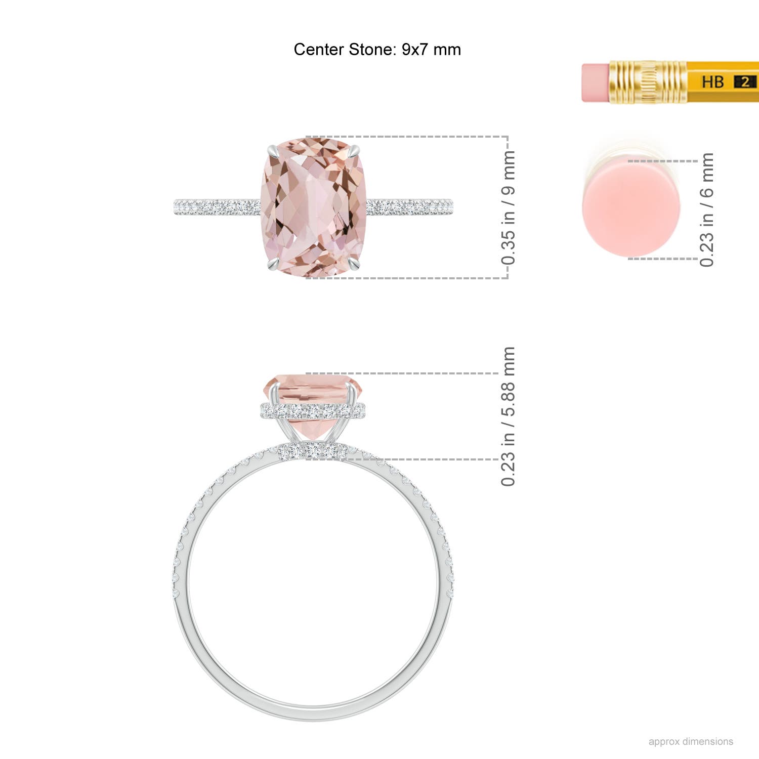 AA - Morganite / 2.15 CT / 14 KT White Gold