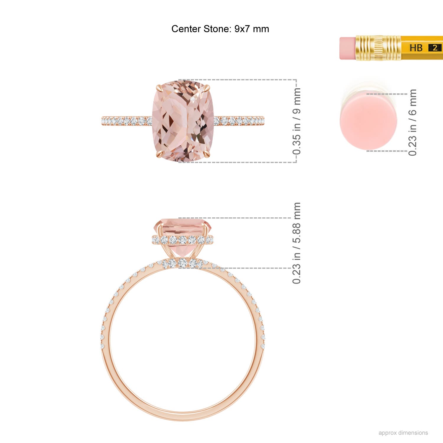 AAA - Morganite / 2.15 CT / 14 KT Rose Gold