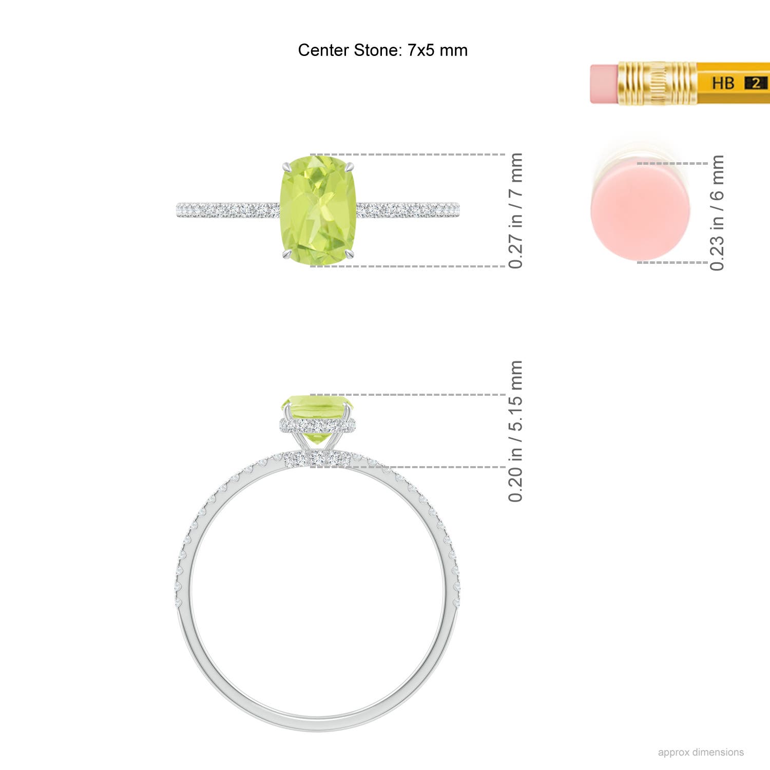 A - Peridot / 1.12 CT / 14 KT White Gold