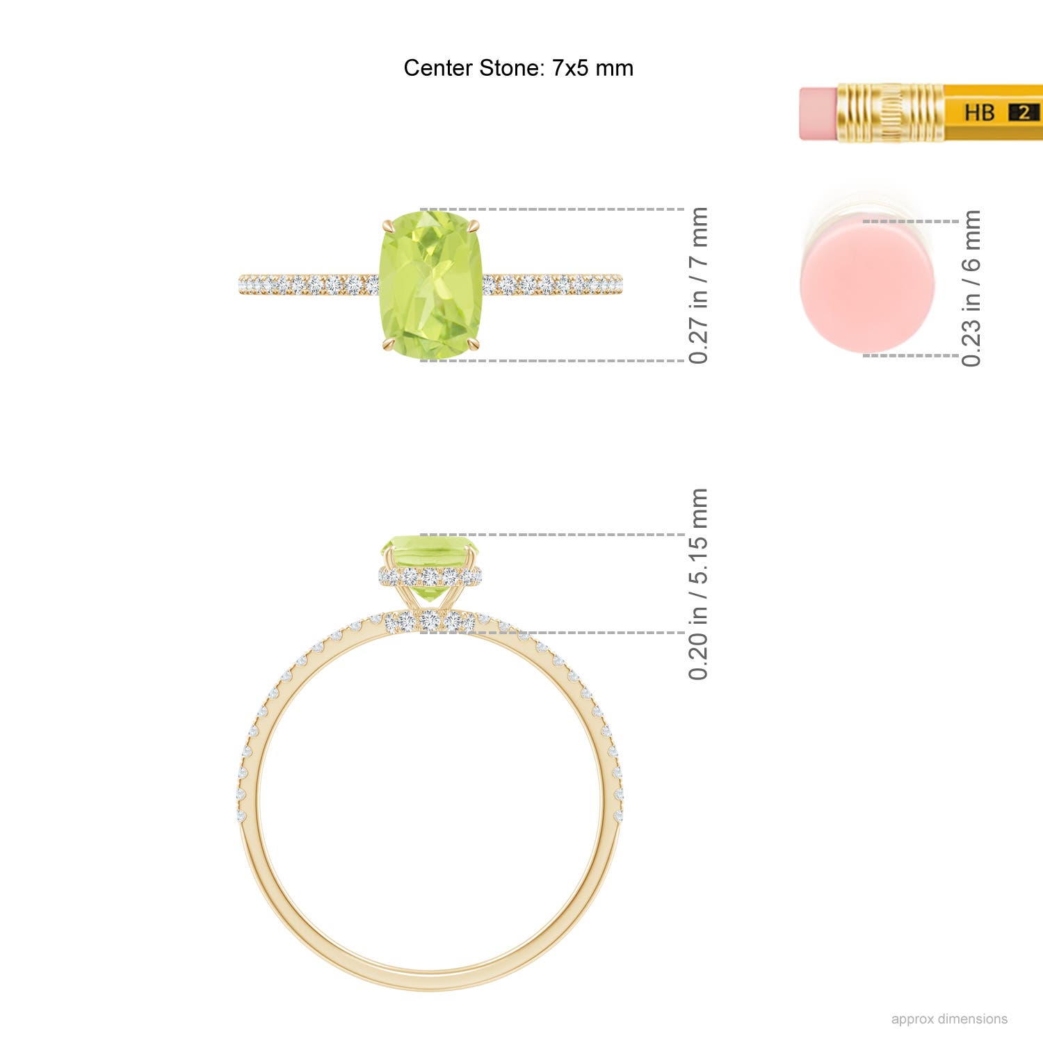 A - Peridot / 1.12 CT / 14 KT Yellow Gold