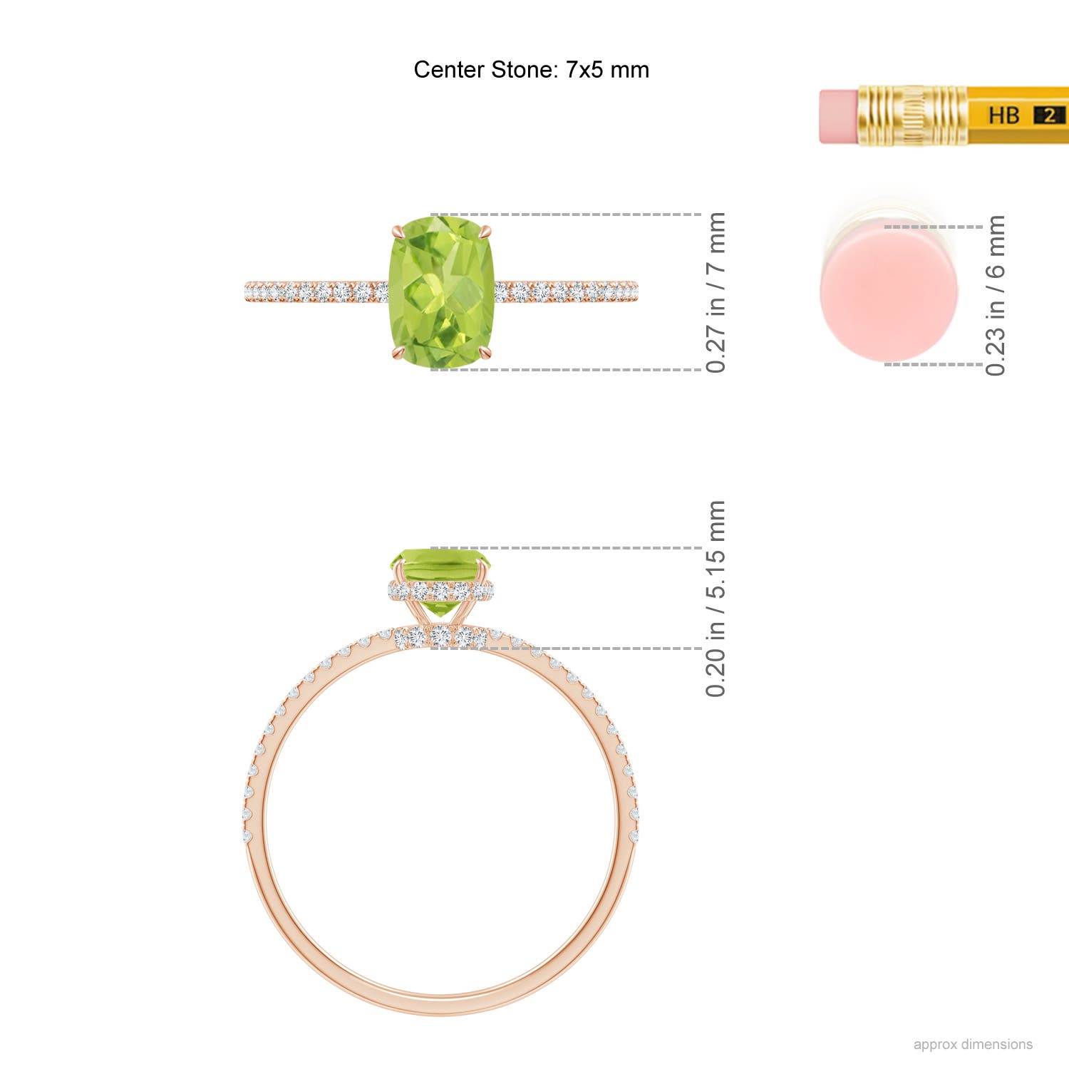 AA - Peridot / 1.12 CT / 14 KT Rose Gold