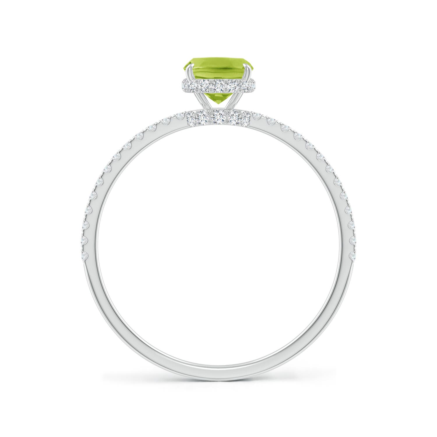 AA - Peridot / 1.12 CT / 14 KT White Gold