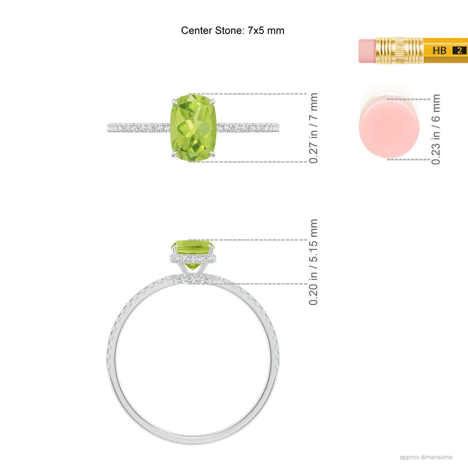 AA - Peridot / 1.12 CT / 14 KT White Gold