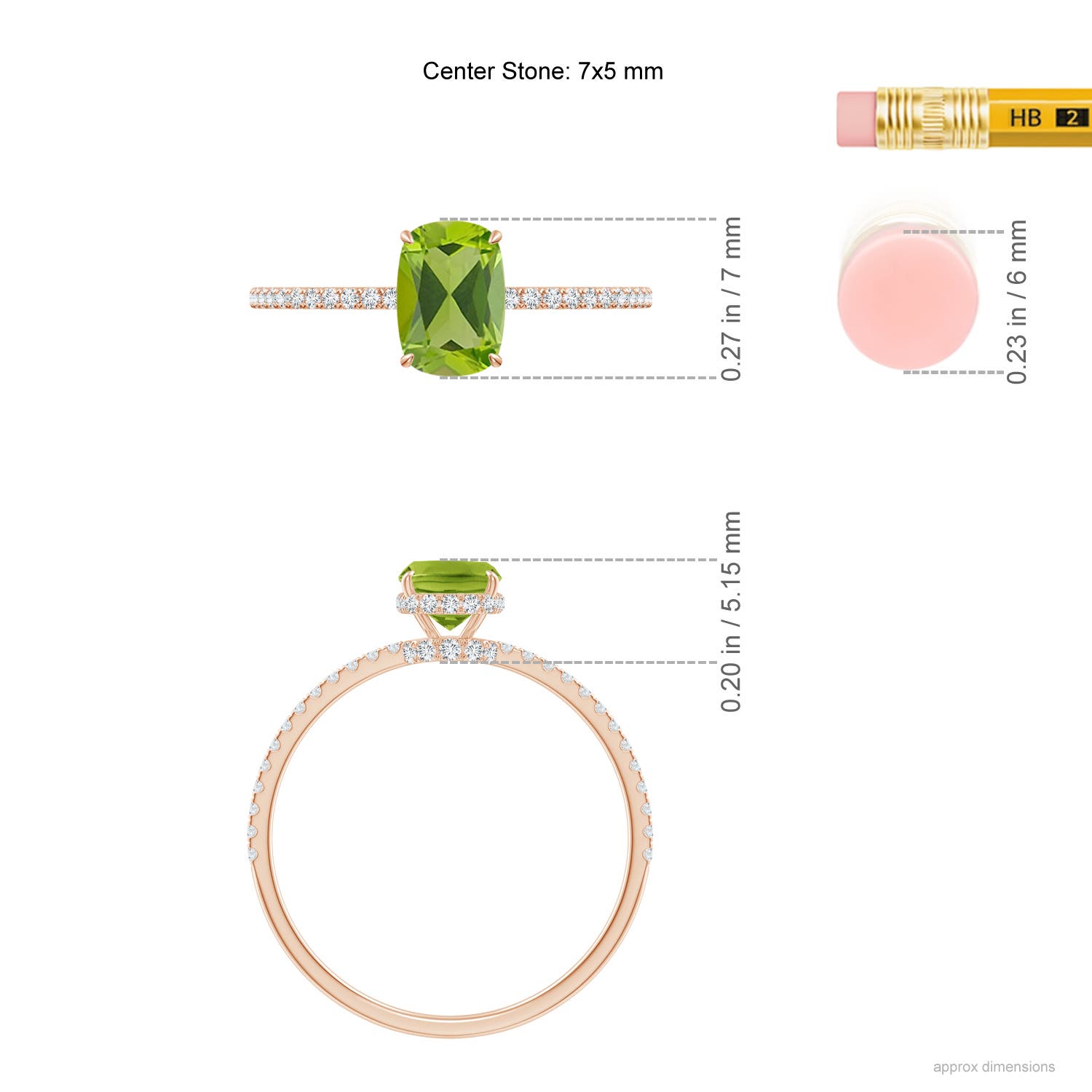 AAA - Peridot / 1.12 CT / 14 KT Rose Gold