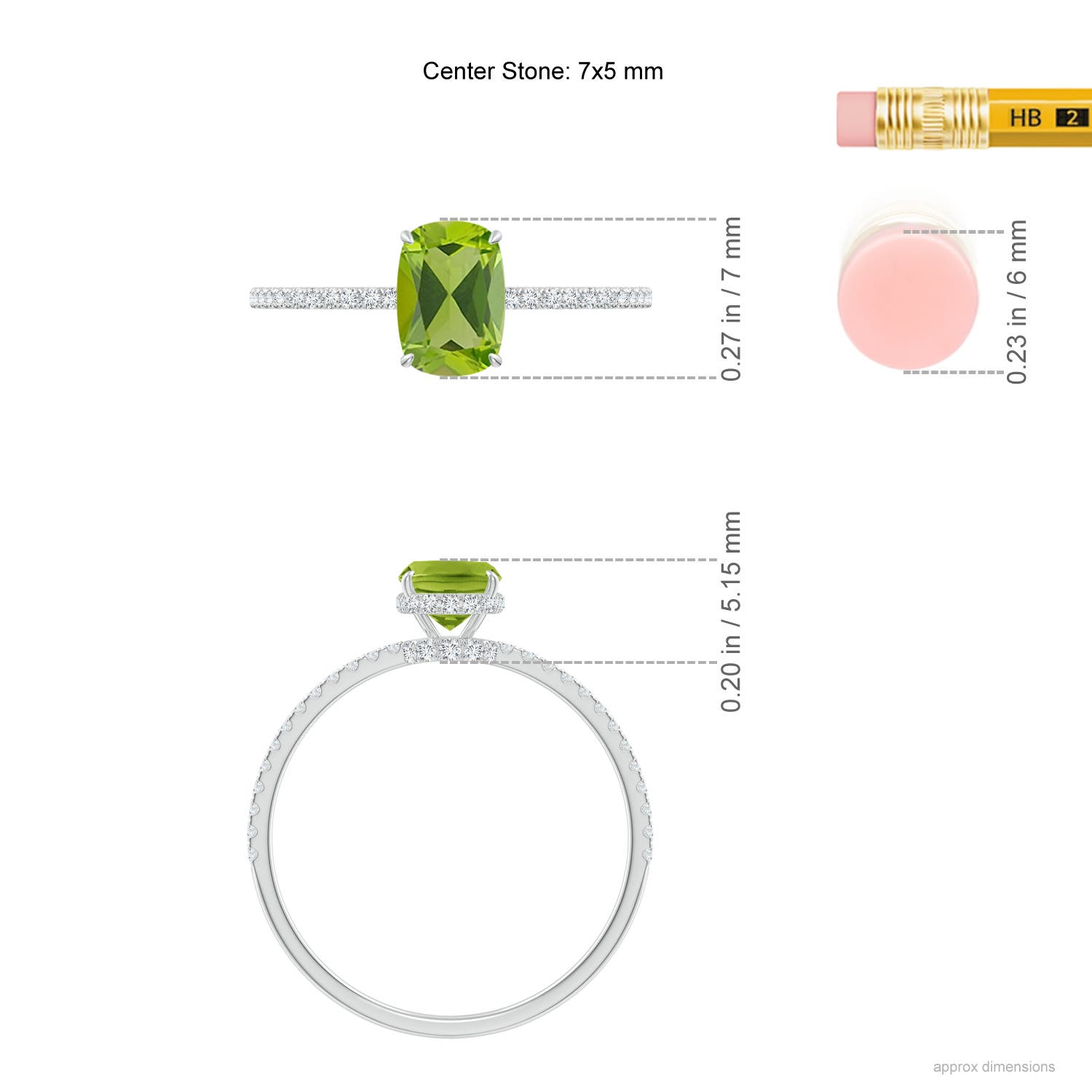 AAA - Peridot / 1.12 CT / 14 KT White Gold