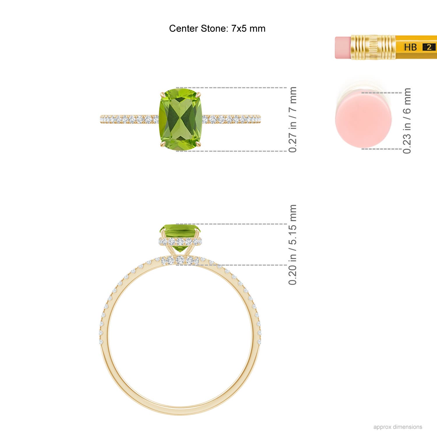 AAA - Peridot / 1.12 CT / 14 KT Yellow Gold