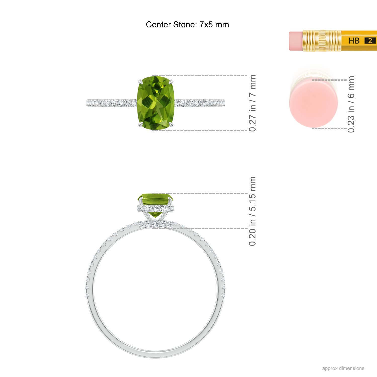 AAAA - Peridot / 1.12 CT / 14 KT White Gold