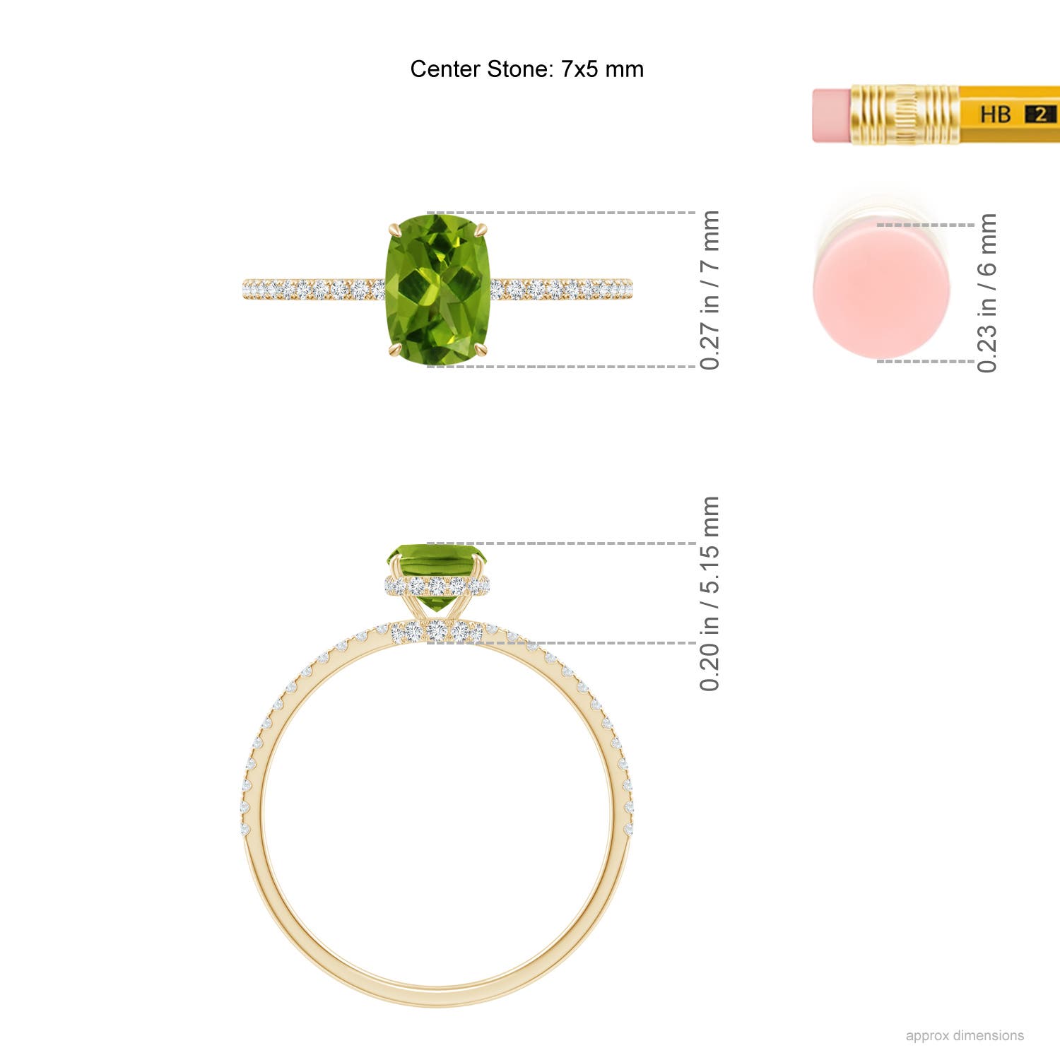 AAAA - Peridot / 1.12 CT / 14 KT Yellow Gold