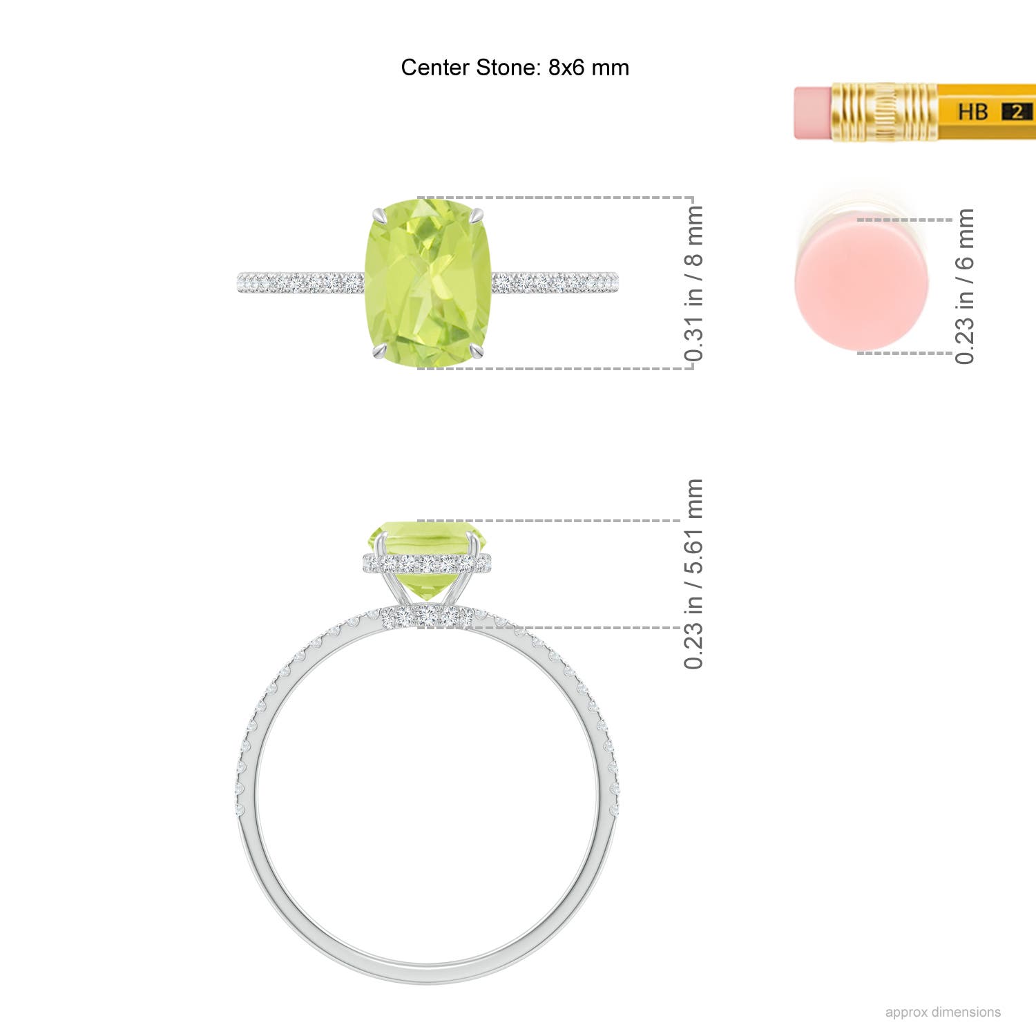 A - Peridot / 1.73 CT / 14 KT White Gold