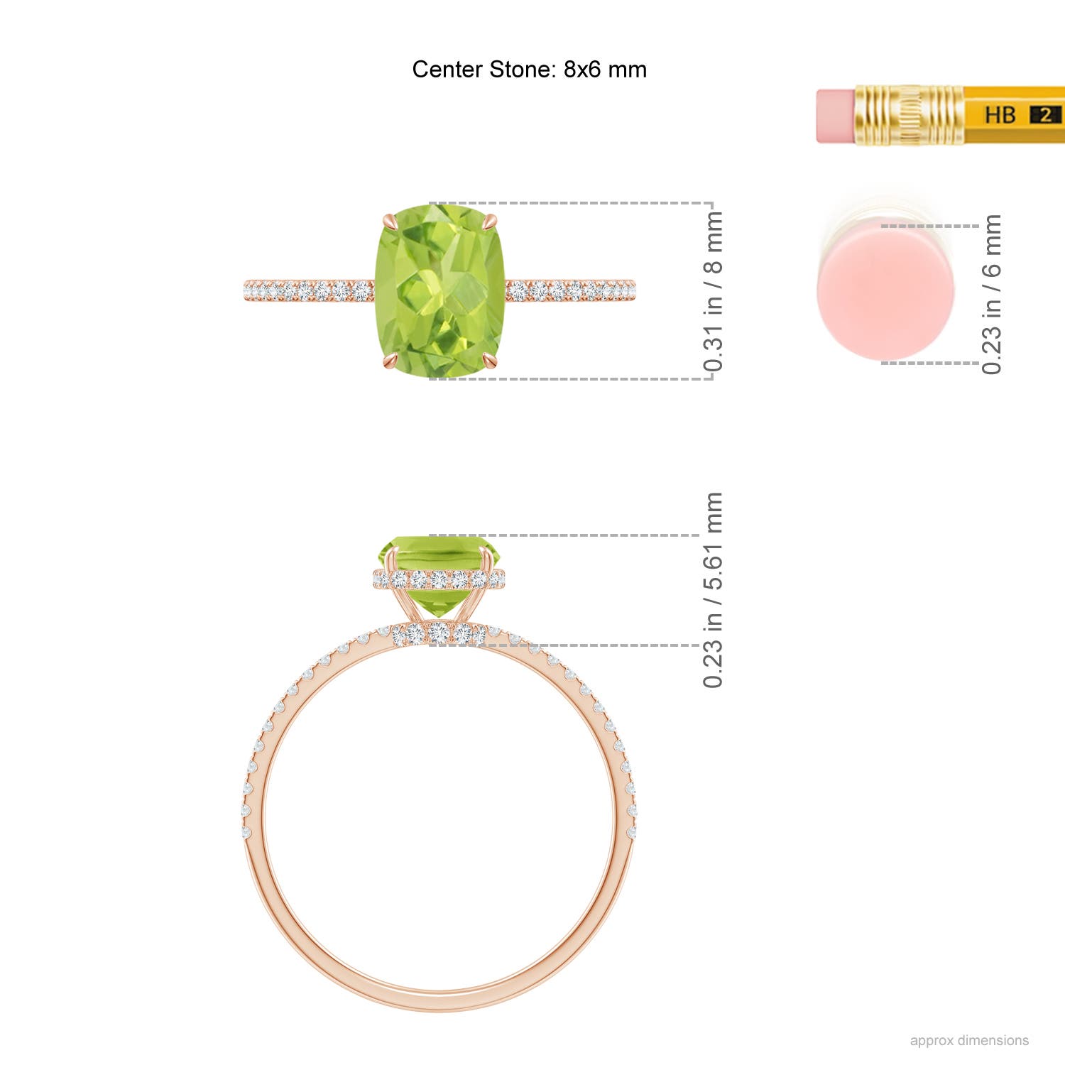 AA - Peridot / 1.73 CT / 14 KT Rose Gold