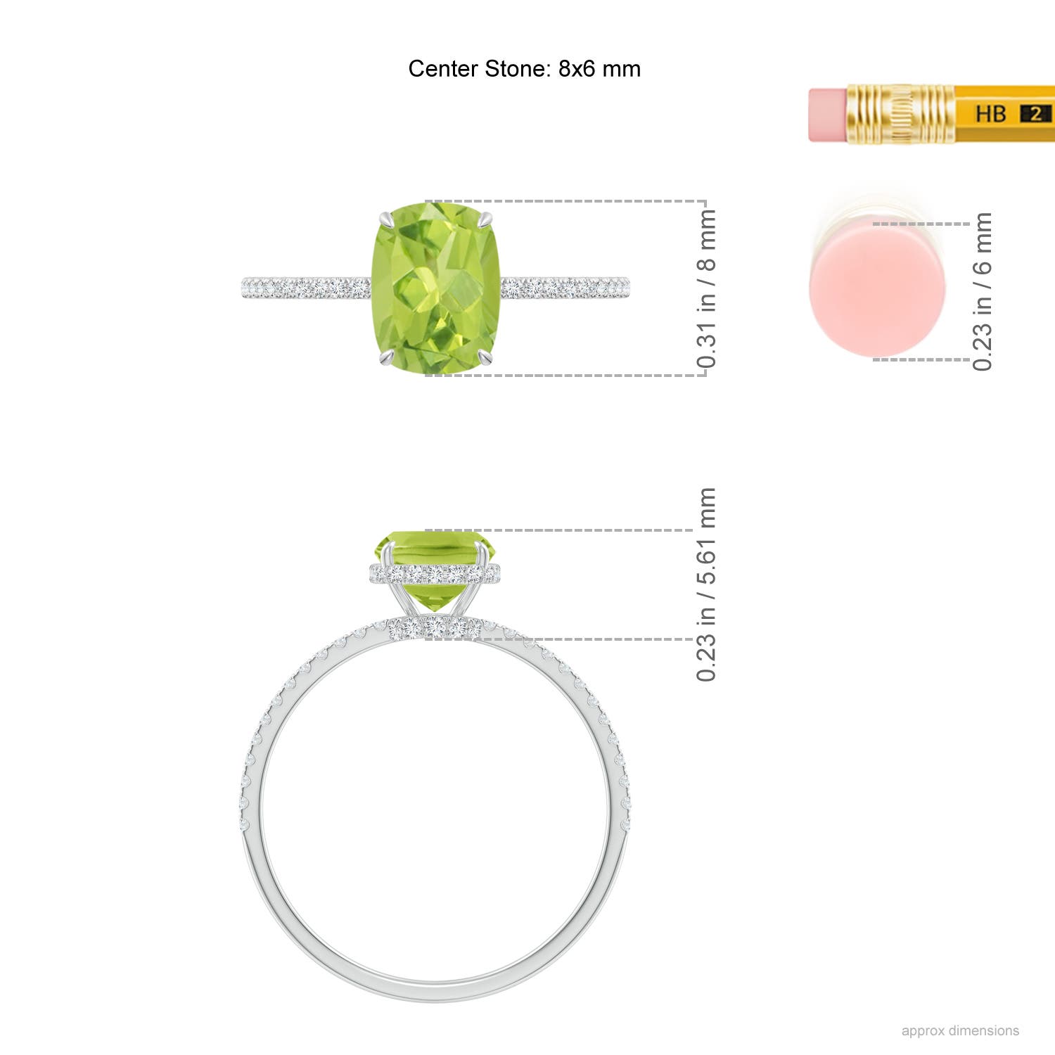 AA - Peridot / 1.73 CT / 14 KT White Gold