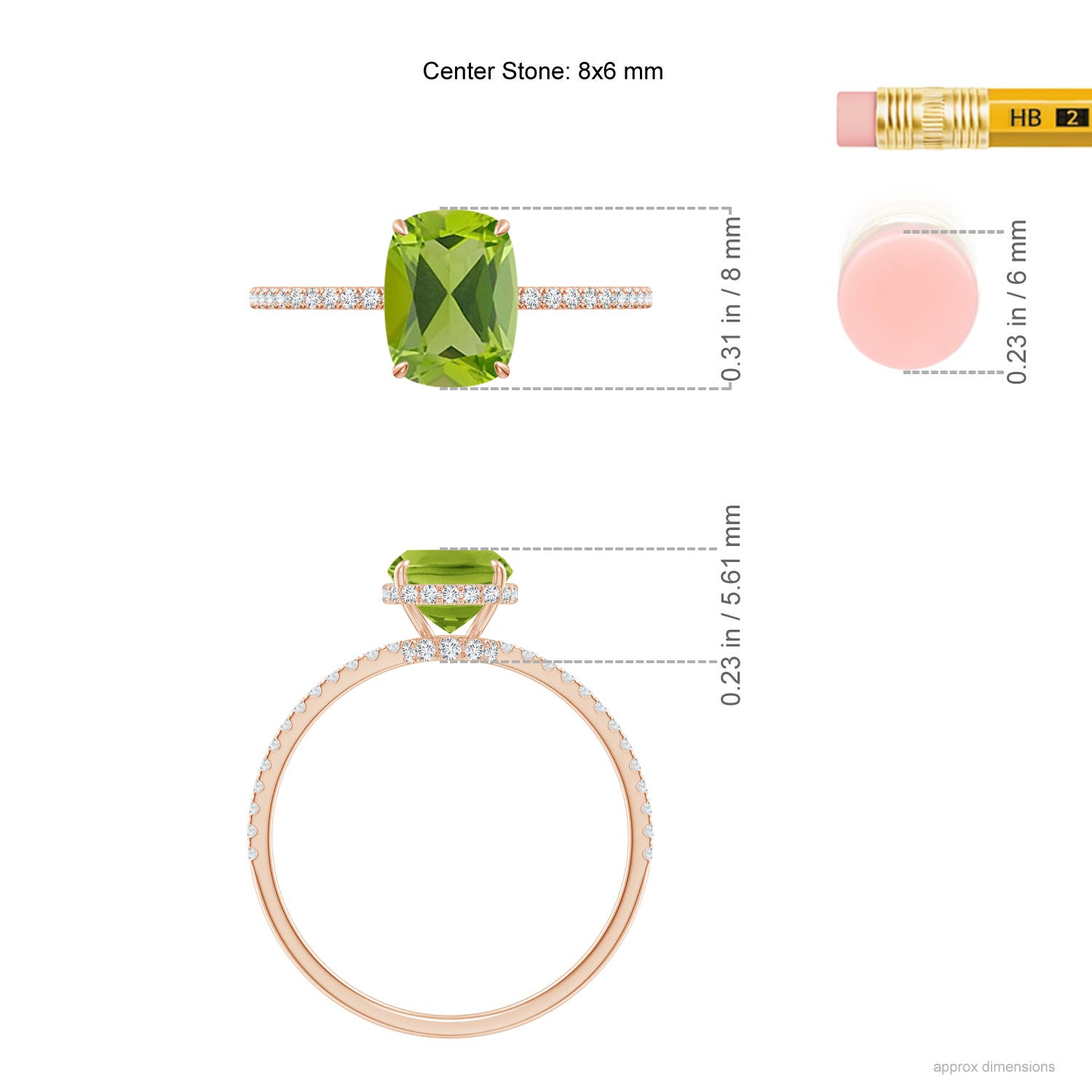 AAA - Peridot / 1.73 CT / 14 KT Rose Gold