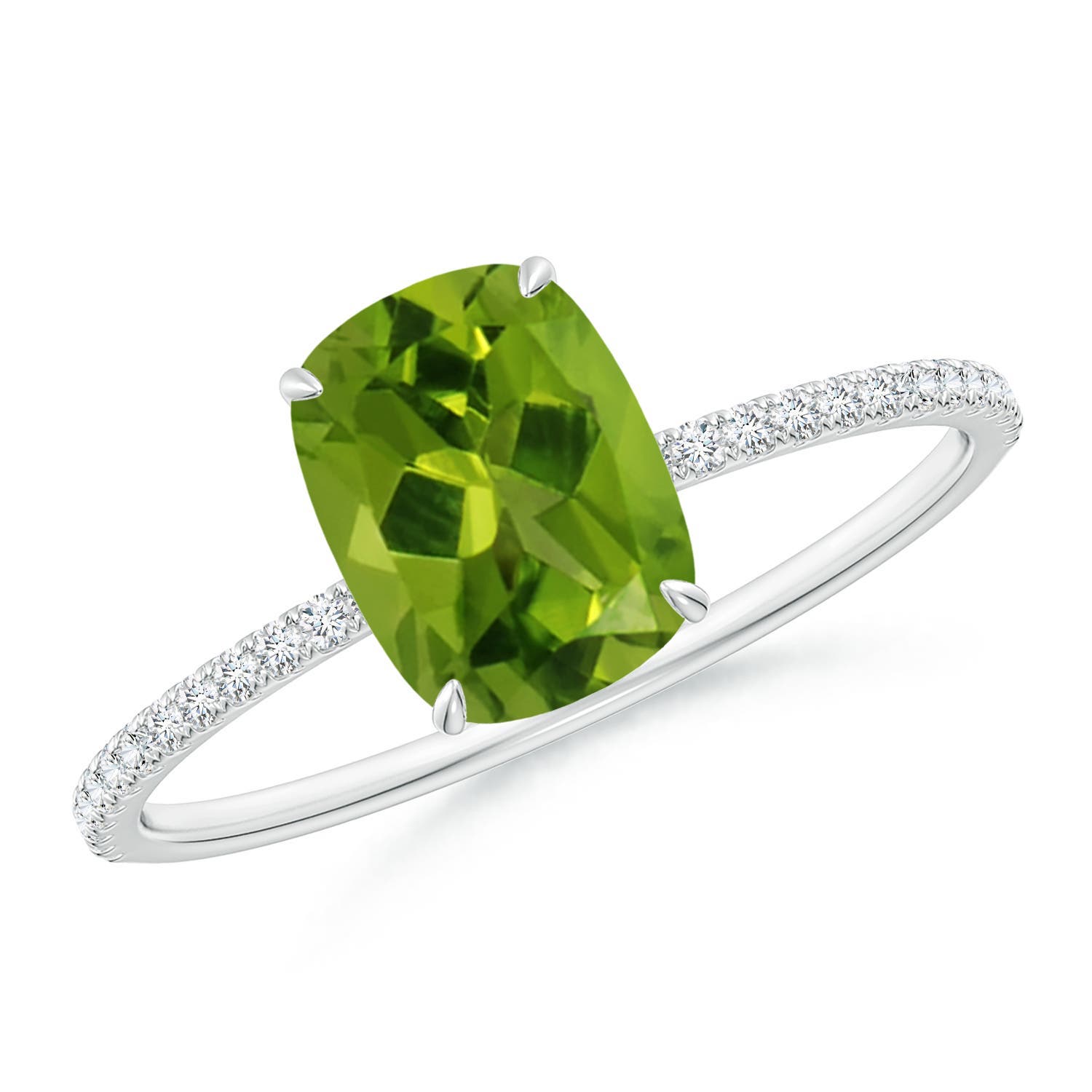 AAAA - Peridot / 1.73 CT / 14 KT White Gold