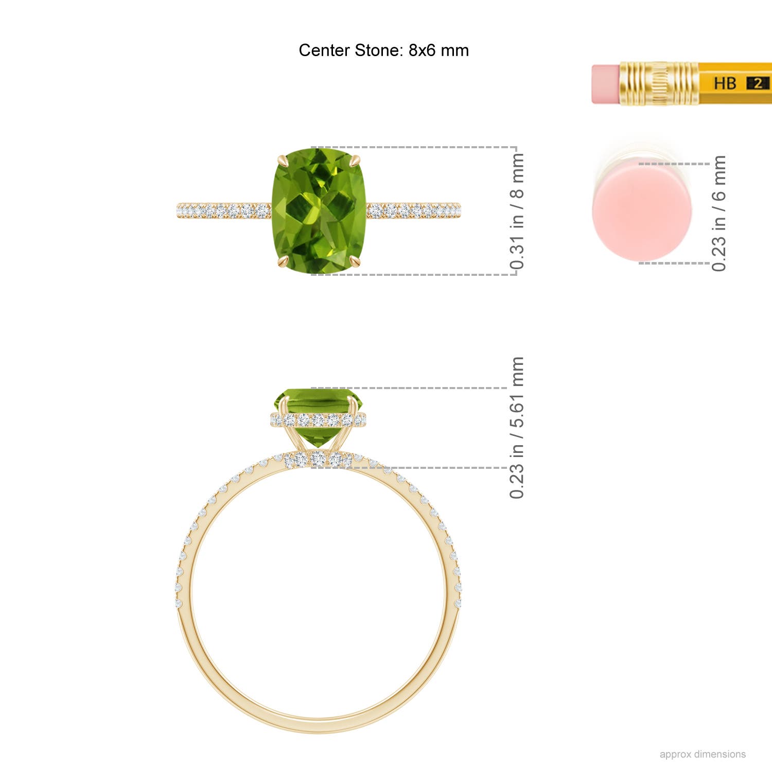 AAAA - Peridot / 1.73 CT / 14 KT Yellow Gold