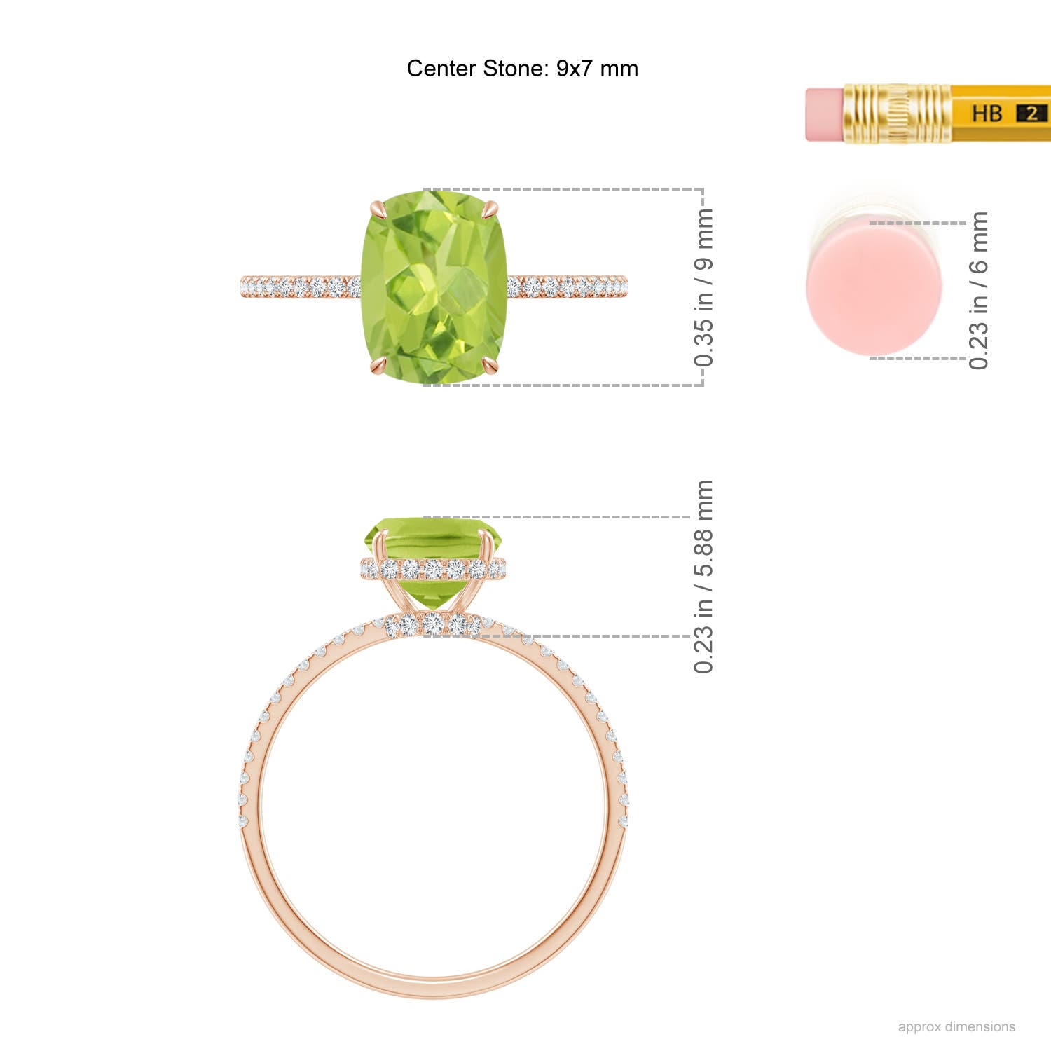 AA - Peridot / 2.45 CT / 14 KT Rose Gold