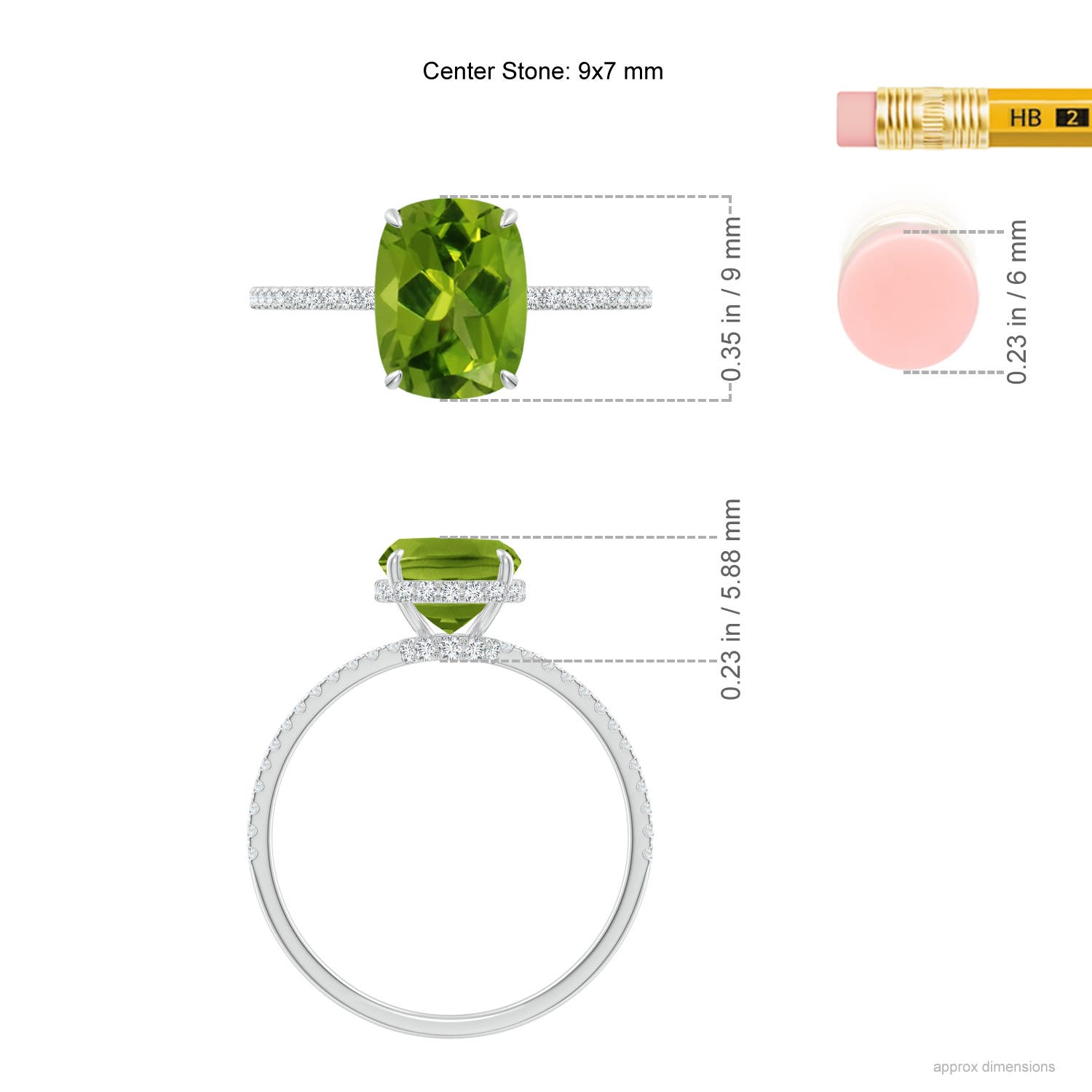 AAAA - Peridot / 2.45 CT / 14 KT White Gold