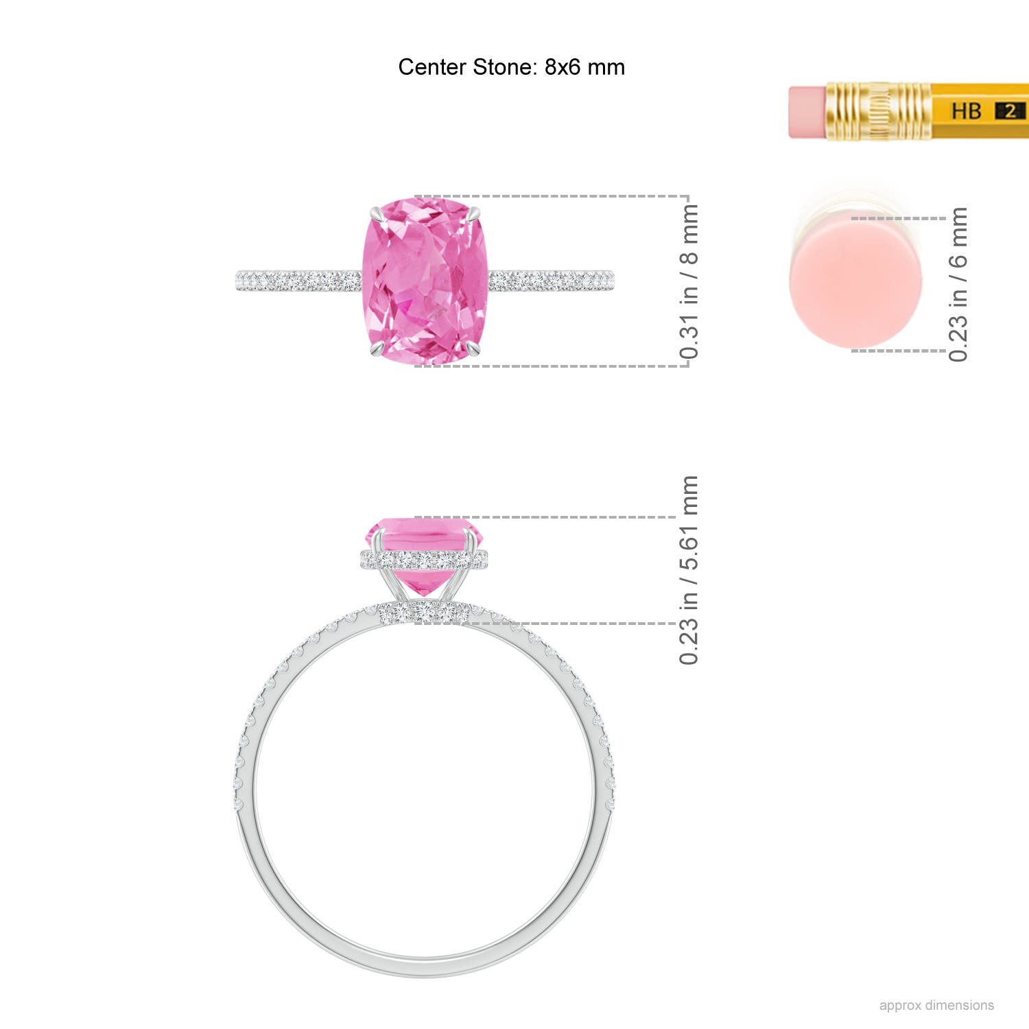 AA - Pink Sapphire / 2.11 CT / 14 KT White Gold