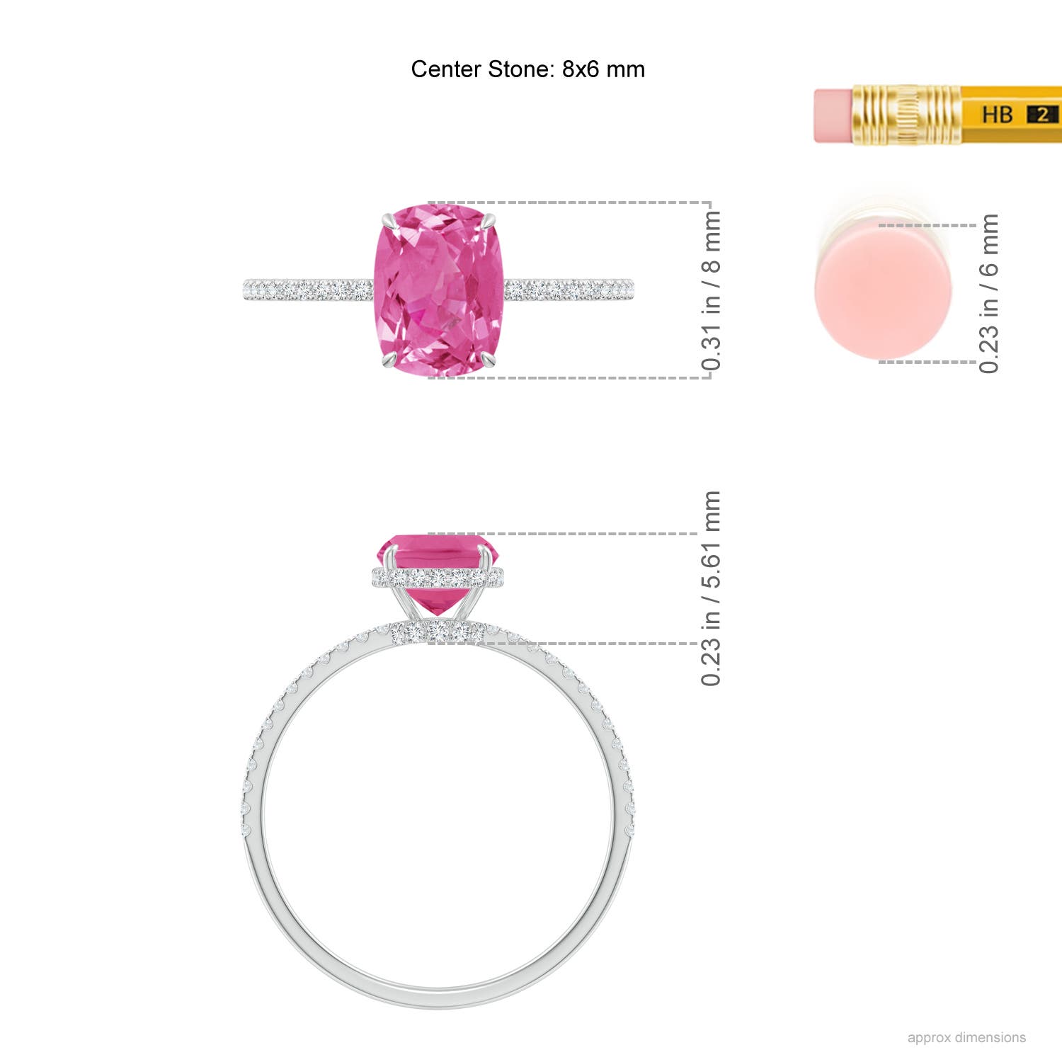 AAA - Pink Sapphire / 2.11 CT / 14 KT White Gold