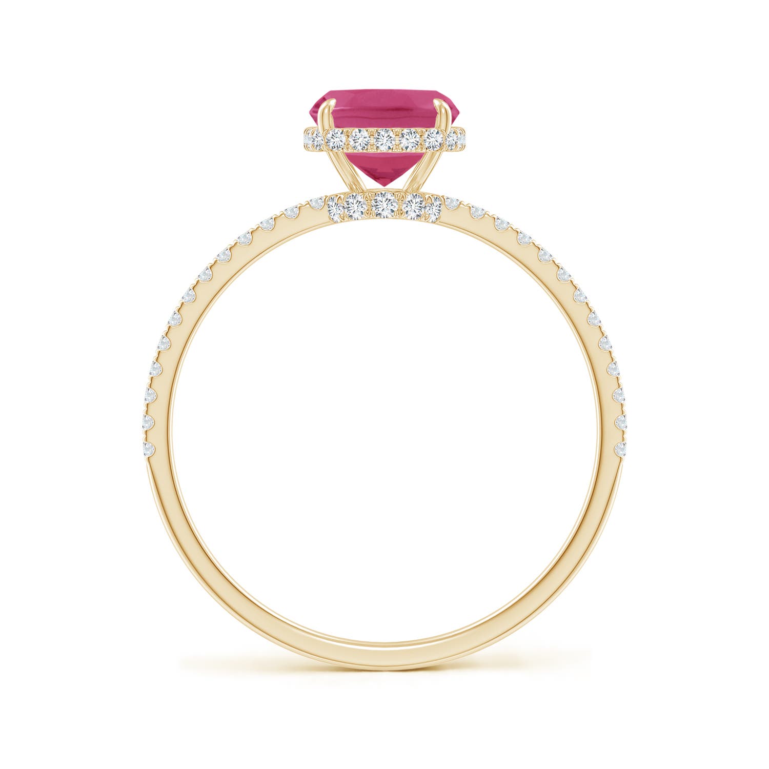 AAAA - Pink Sapphire / 2.11 CT / 14 KT Yellow Gold