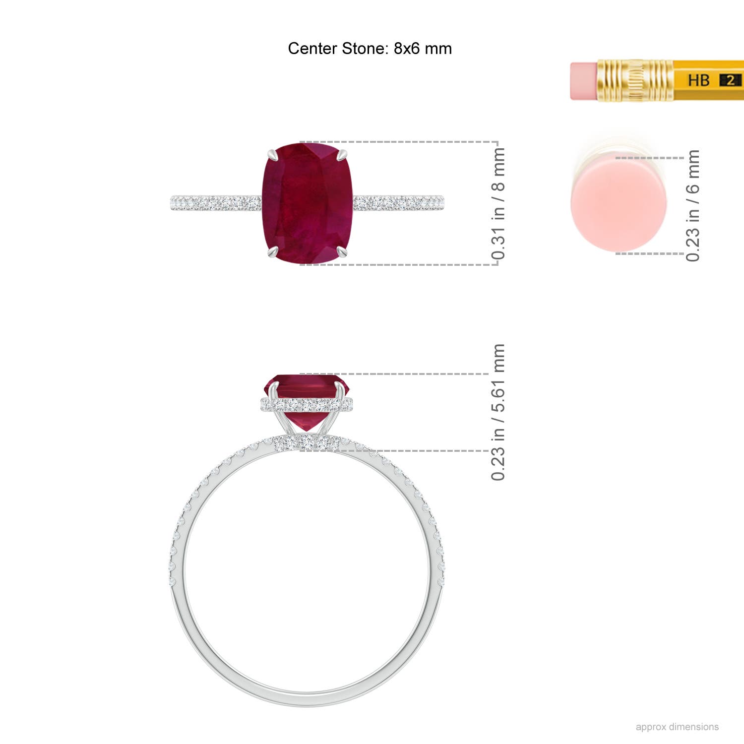 A - Ruby / 1.71 CT / 14 KT White Gold