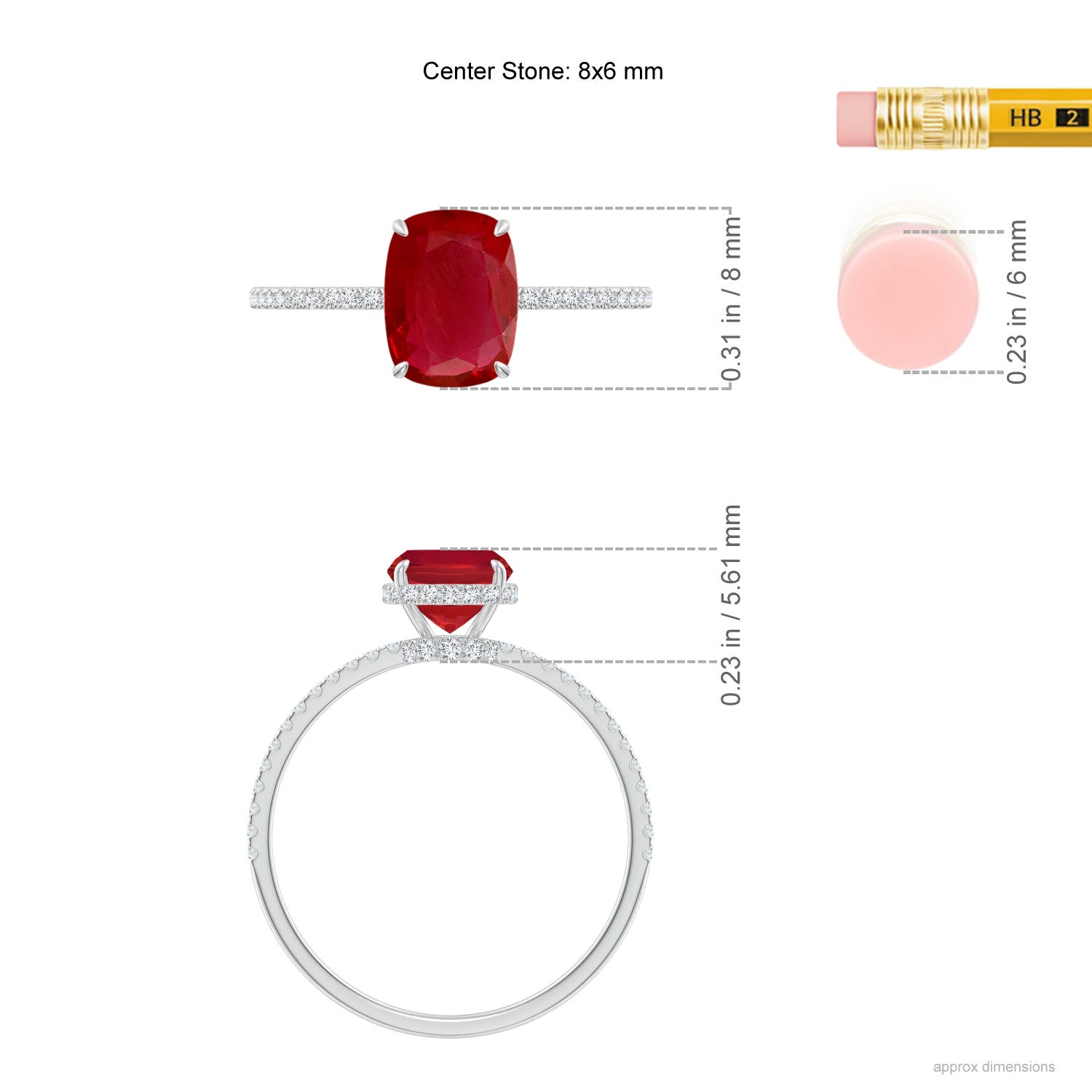 AA - Ruby / 1.71 CT / 14 KT White Gold