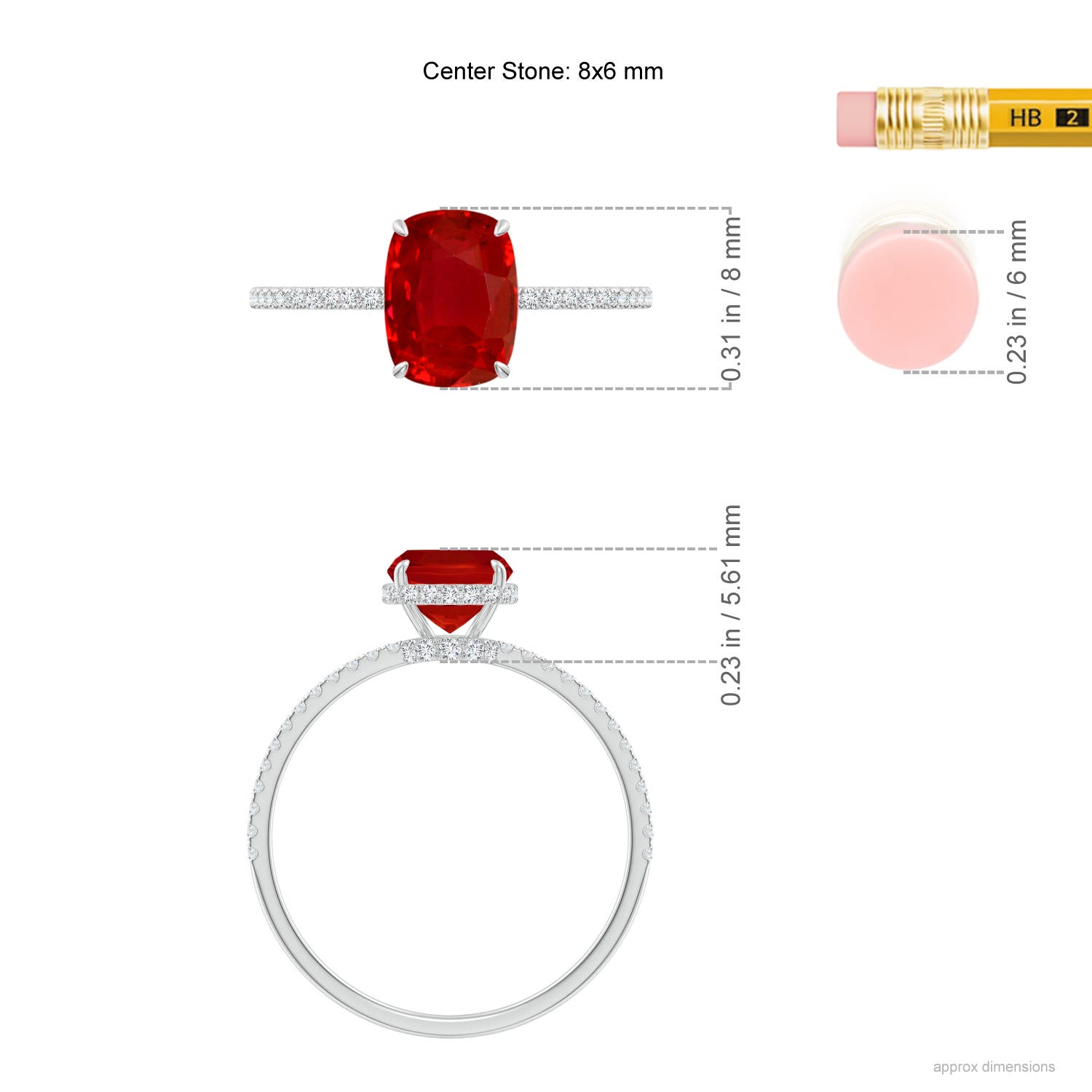 AAA - Ruby / 1.71 CT / 14 KT White Gold