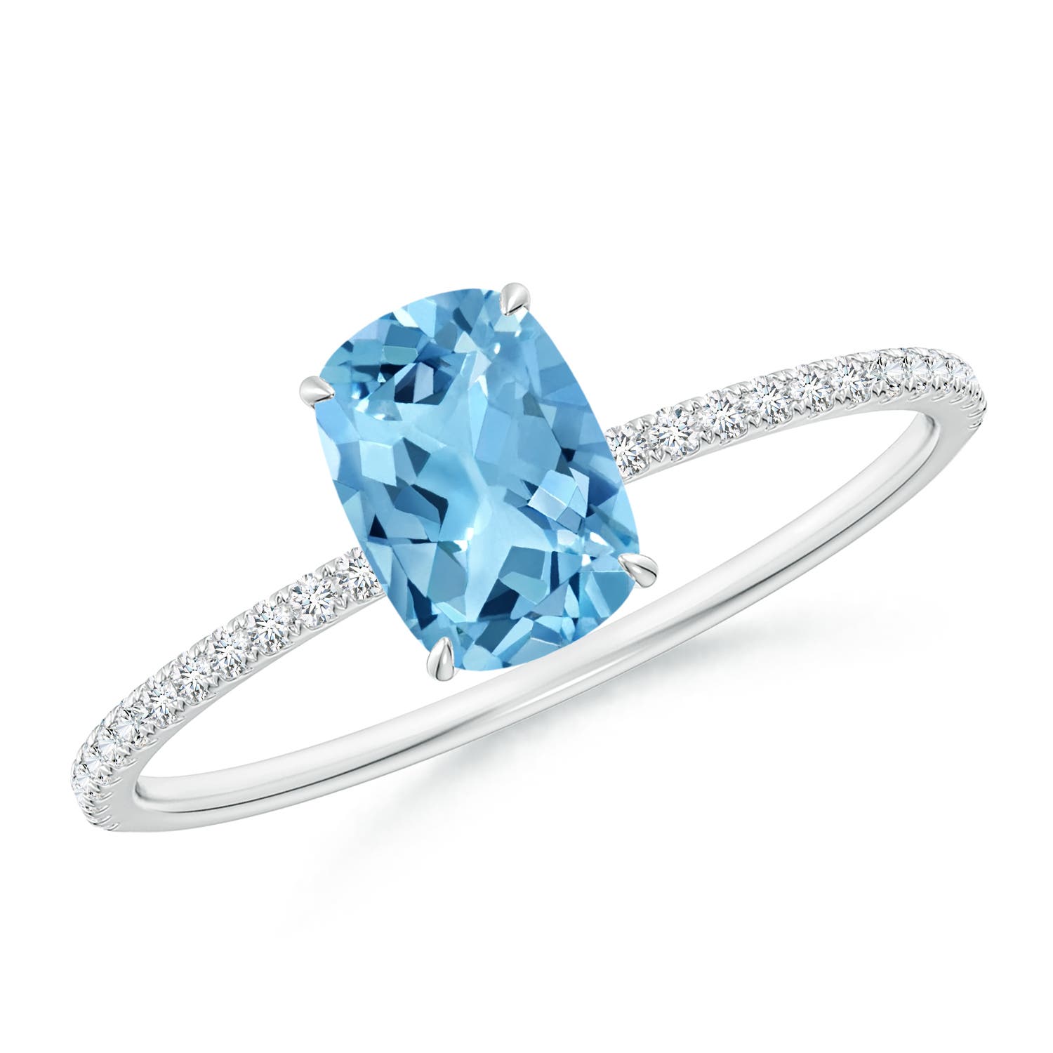 A - Swiss Blue Topaz / 1.27 CT / 14 KT White Gold