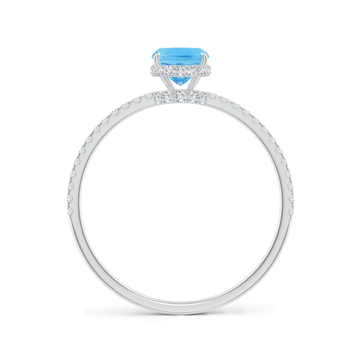 A - Swiss Blue Topaz / 1.27 CT / 14 KT White Gold