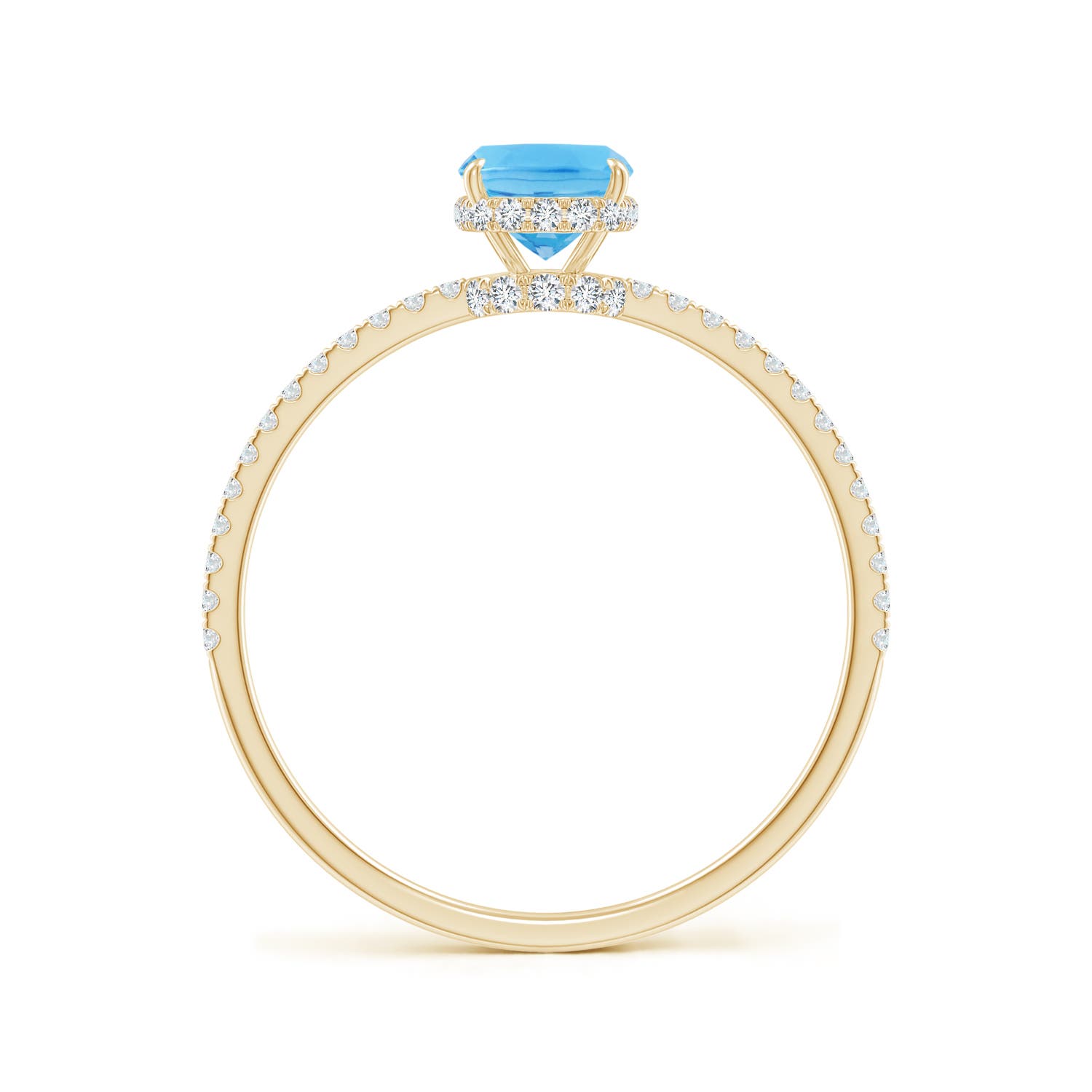 A - Swiss Blue Topaz / 1.27 CT / 14 KT Yellow Gold