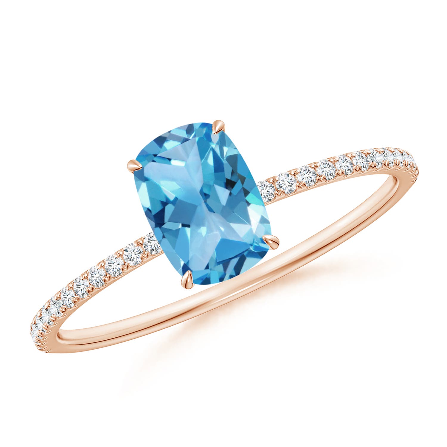 AA - Swiss Blue Topaz / 1.27 CT / 14 KT Rose Gold